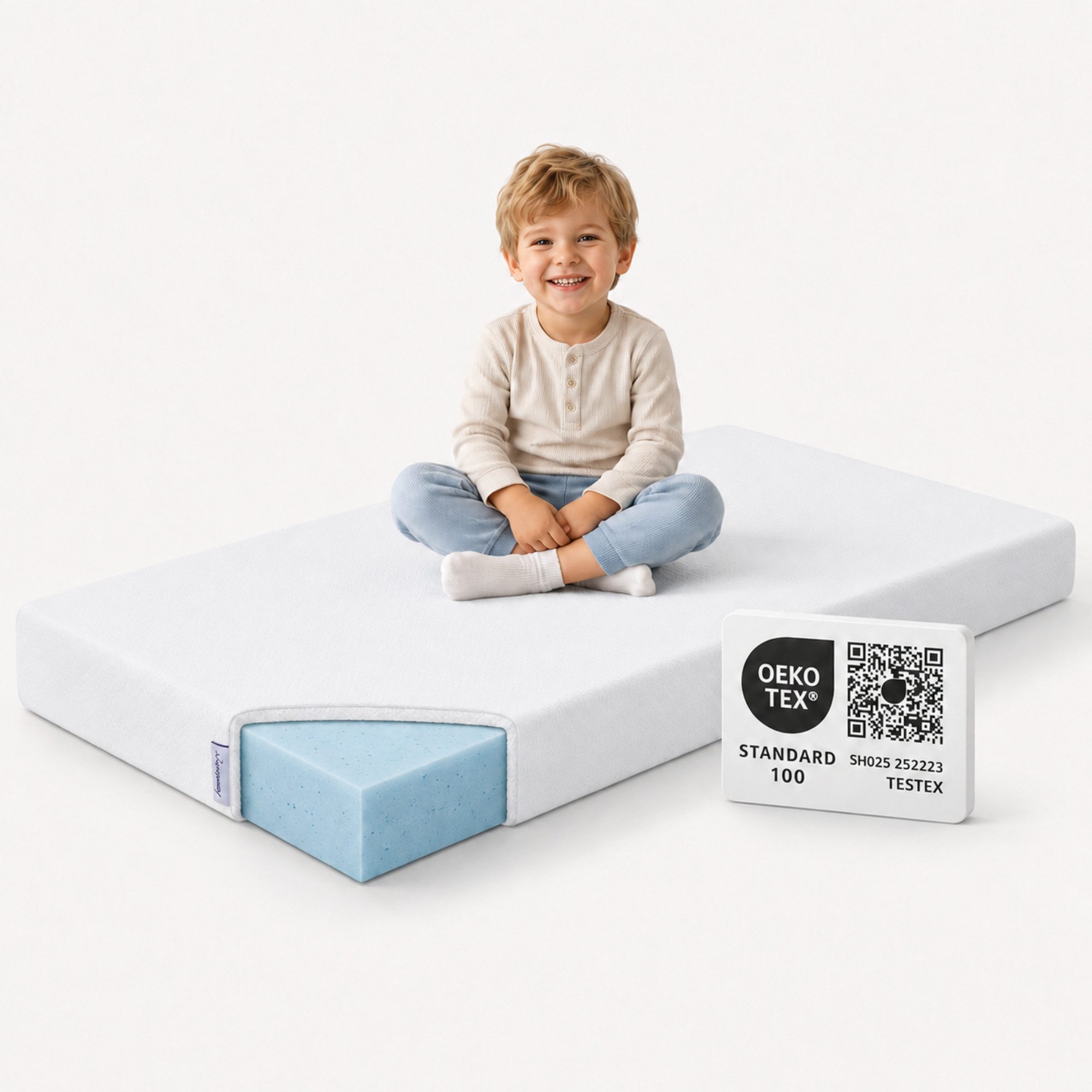 Babymatratze NORA Matratze, Gelschaum, 12 cm, allergikerfreundlich, Baby, Arensberger, 12 cm hoch, (60 x 120 cm), waschbarer Bezug, kühlend, 60x120 70x140 & mehr