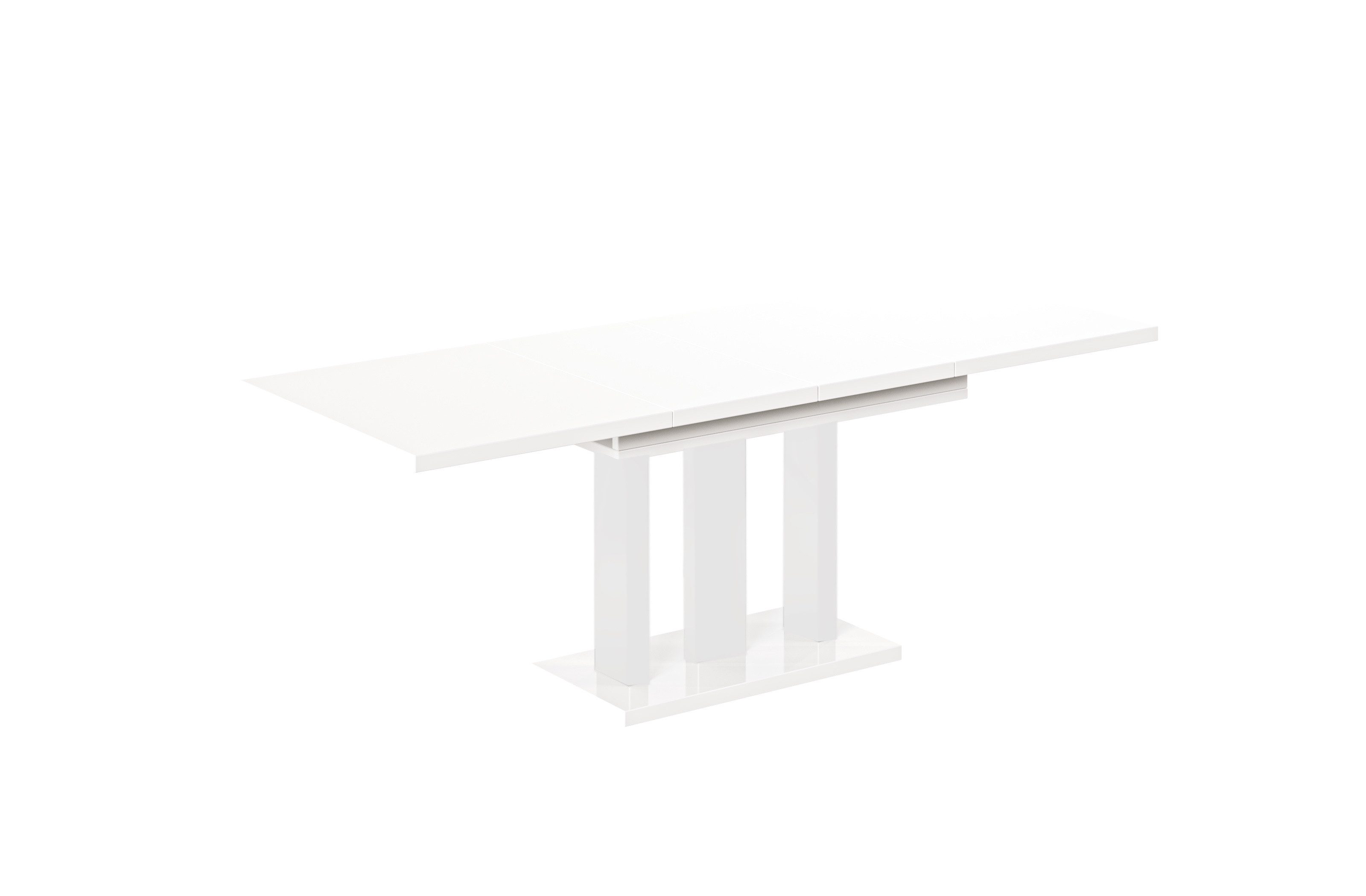 Endo-Moebel Essgruppe "Appia White" 130-210cm ausziehbar, Tischgruppe, 6 Personen, (1 ausziehbarer Esstisch, 6 bequeme Stühle), Synchronauszug, Erweiterbar, Weiße Tischbeine, Säulentisch