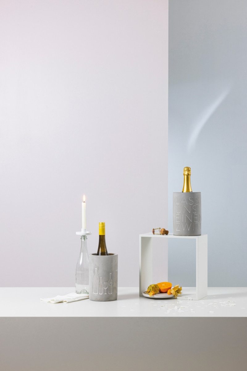 räder design stories Weinkühler Weinkühler Save Water Drink Wine grau 21cm