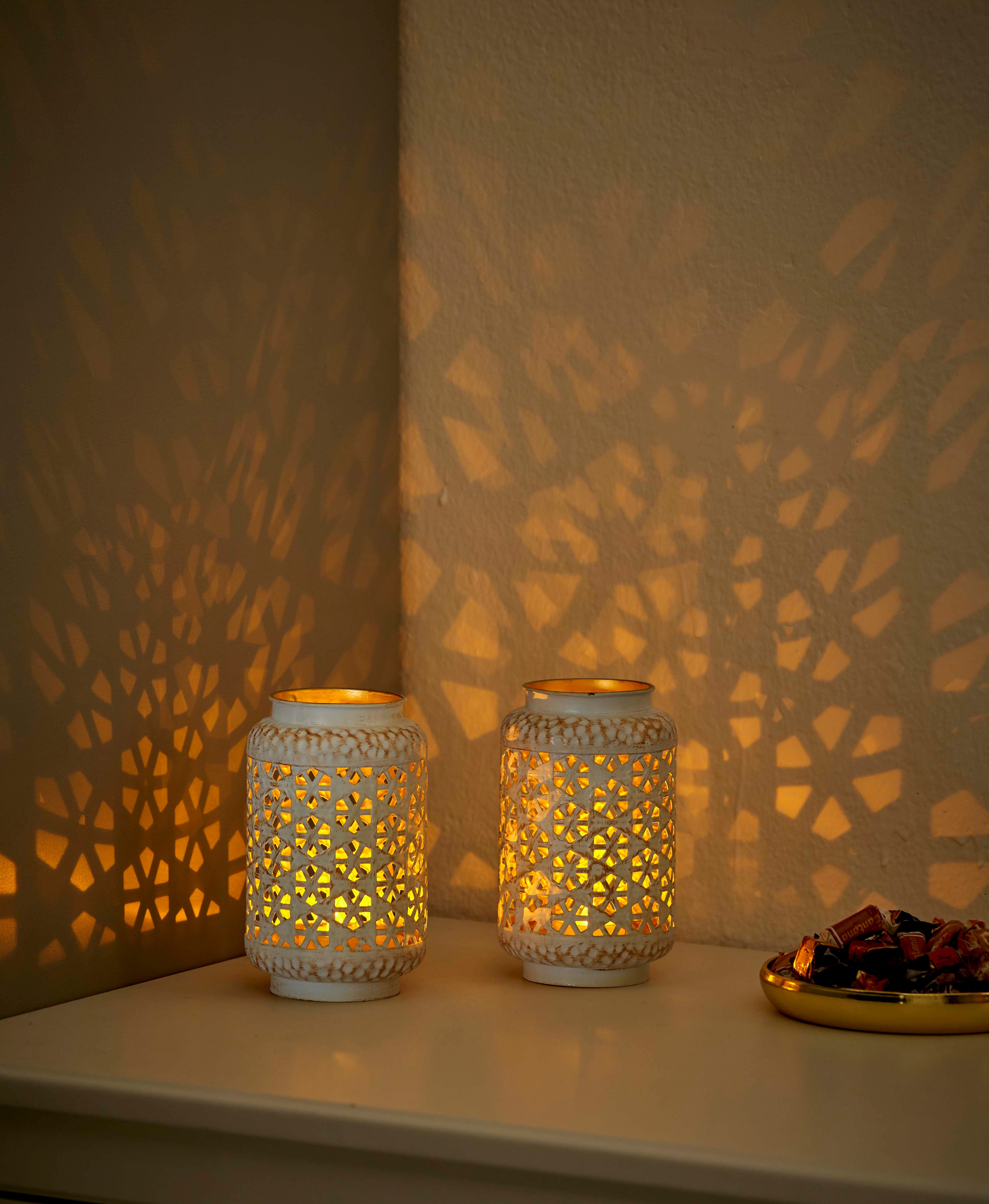 Northpoint LED Windlicht Stilvolles Orientalische mit einzigartigem Schattenspiel