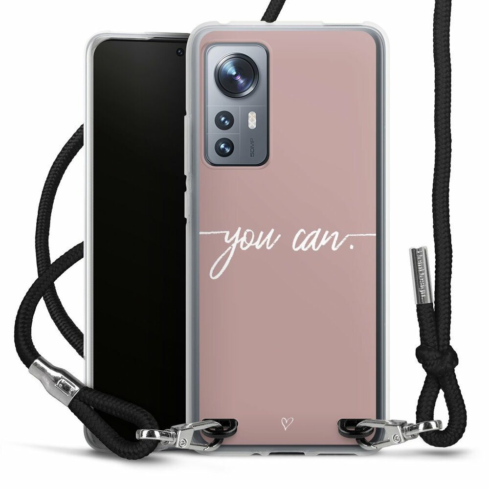 DeinDesign Handyhülle Spruch Sprüche Motivation You Can, Xiaomi 12 5G Handykette Hülle mit Band Case zum Umhängen