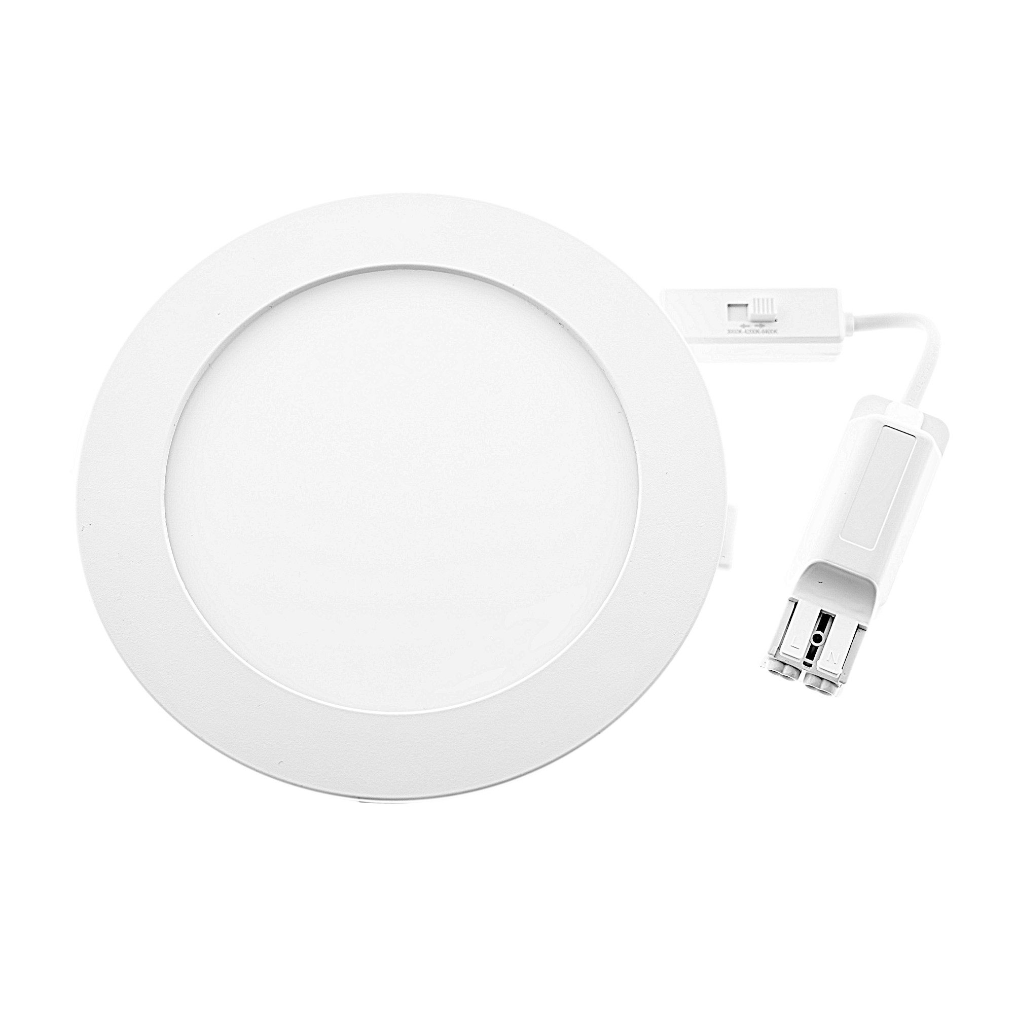 Mundotec LED Einbauleuchte Panel Rund, Leistung 12W, Nutzlichtstrom 1160lm, Außendurchmesser 17cm, 3 CCT viaa Schalter im Anschlusskabel auswählbar, LED fest integriert, Einstellbar: Warmweiß/Universalweiß/Tageslichtweiß, flache Bauform