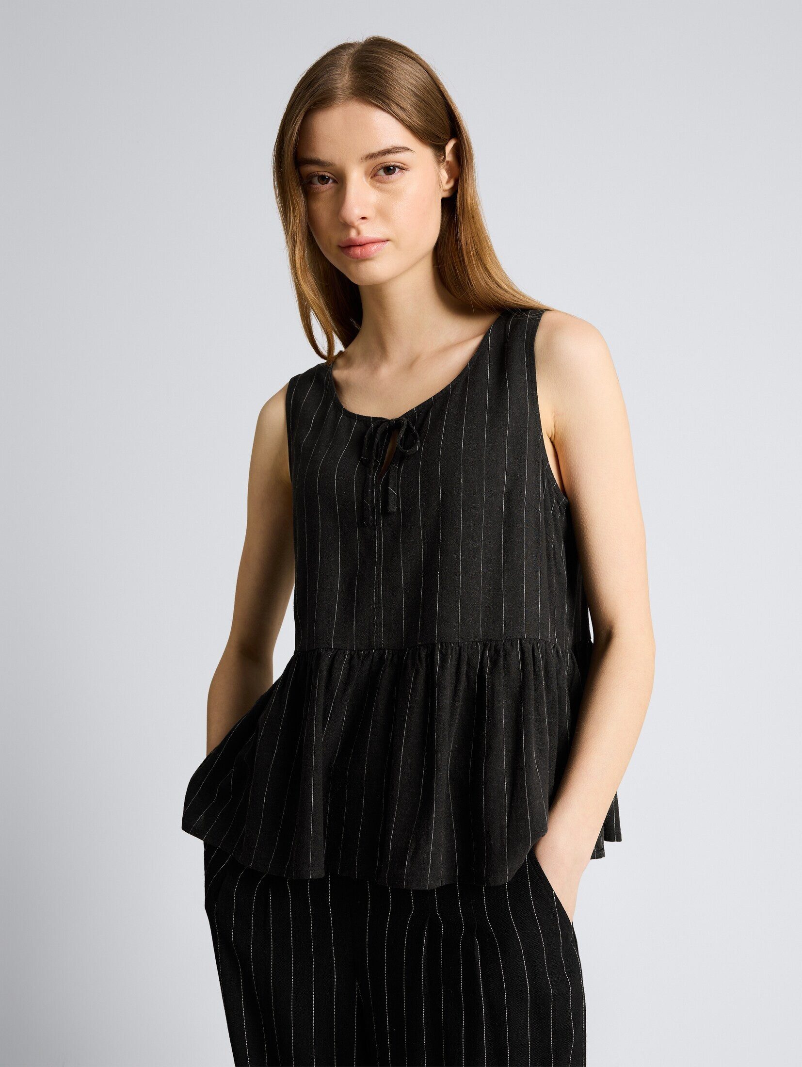 TOM TAILOR Denim Blusentop Blusen & Shirts Blusentop mit Leinenanteil