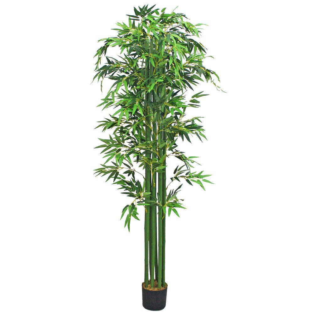 Kunstbambus Bambus Kunstbaum Kunstpflanze Künstliche Pflanze mit Echtholz 210 cm
