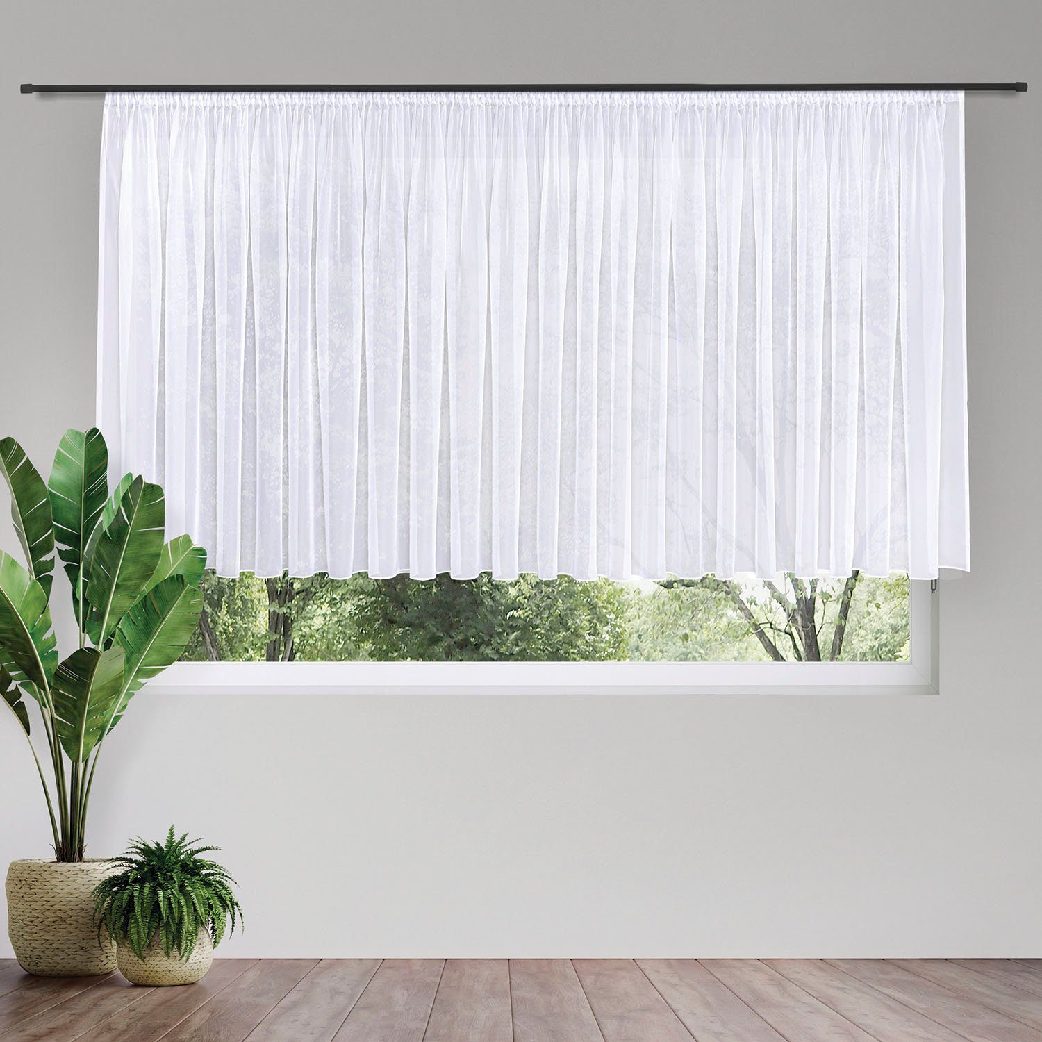 Gerster Gardine Laura (1 St), Smokband, transparent, Voile, Elegante Voile Grundware