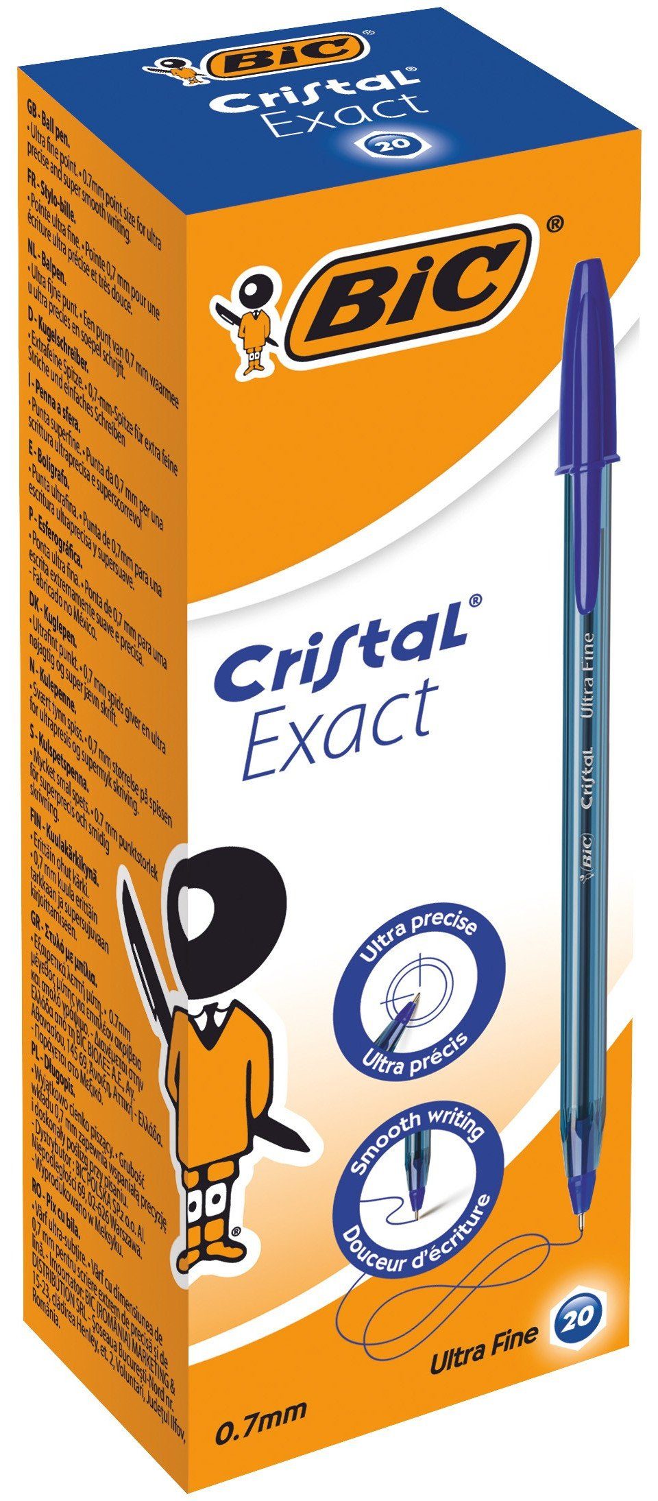 BIC Kugelschreiber BIC Kugelschreiber Cristal Exact 0.3mm blau, 20er Set