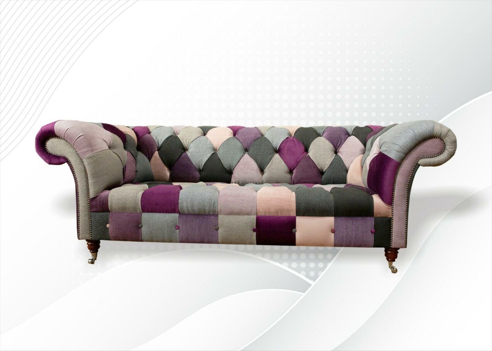 Neu, bunter Chesterfield-Sofa JVmoebel Chesterfield Dreisitzer 3-er Couch Luxus Europe Made Modern in