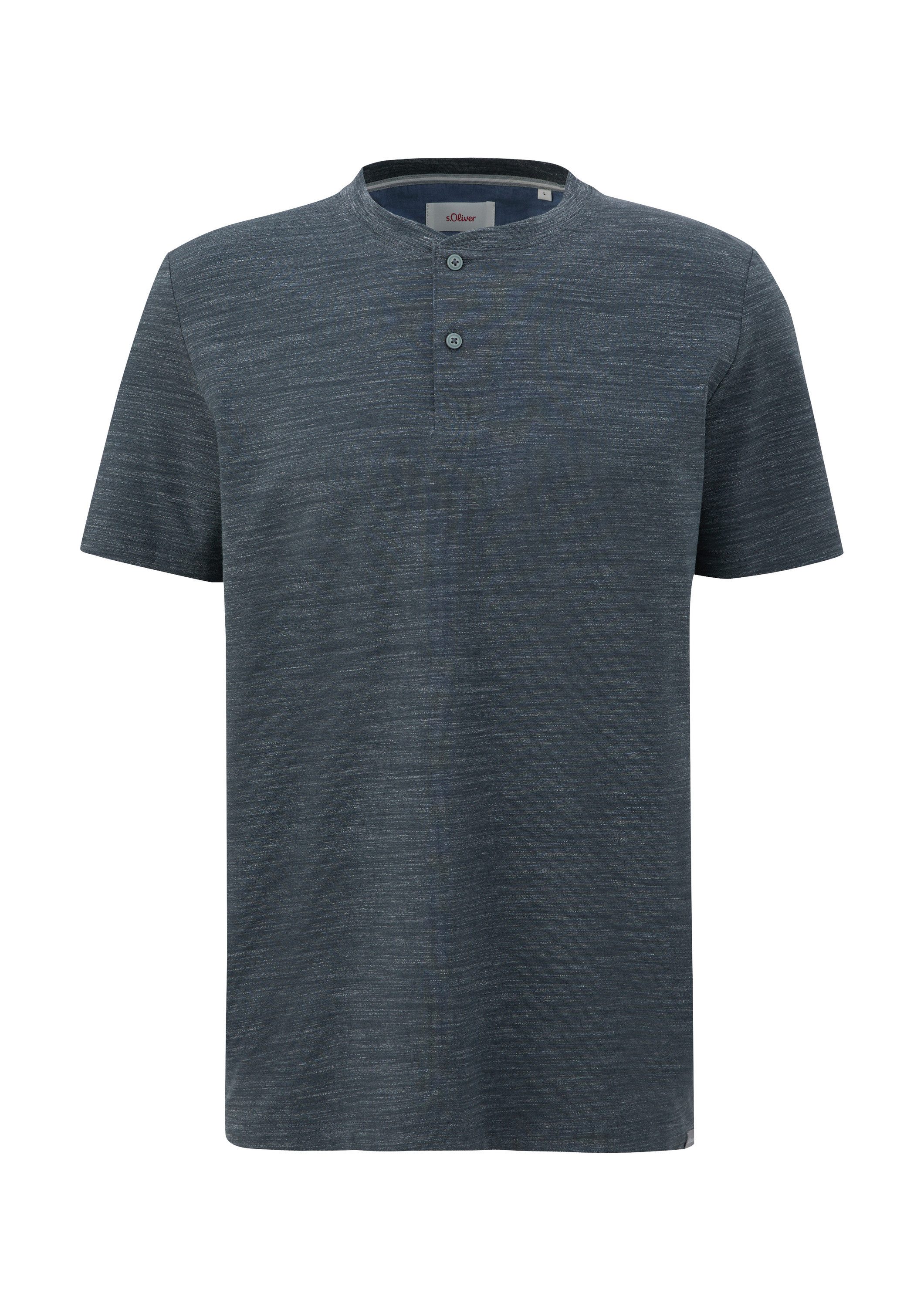 s.Oliver Kurzarmshirt T-Shirt Meliertes T-Shirt mit Henley-Ausschnitt günstig online kaufen