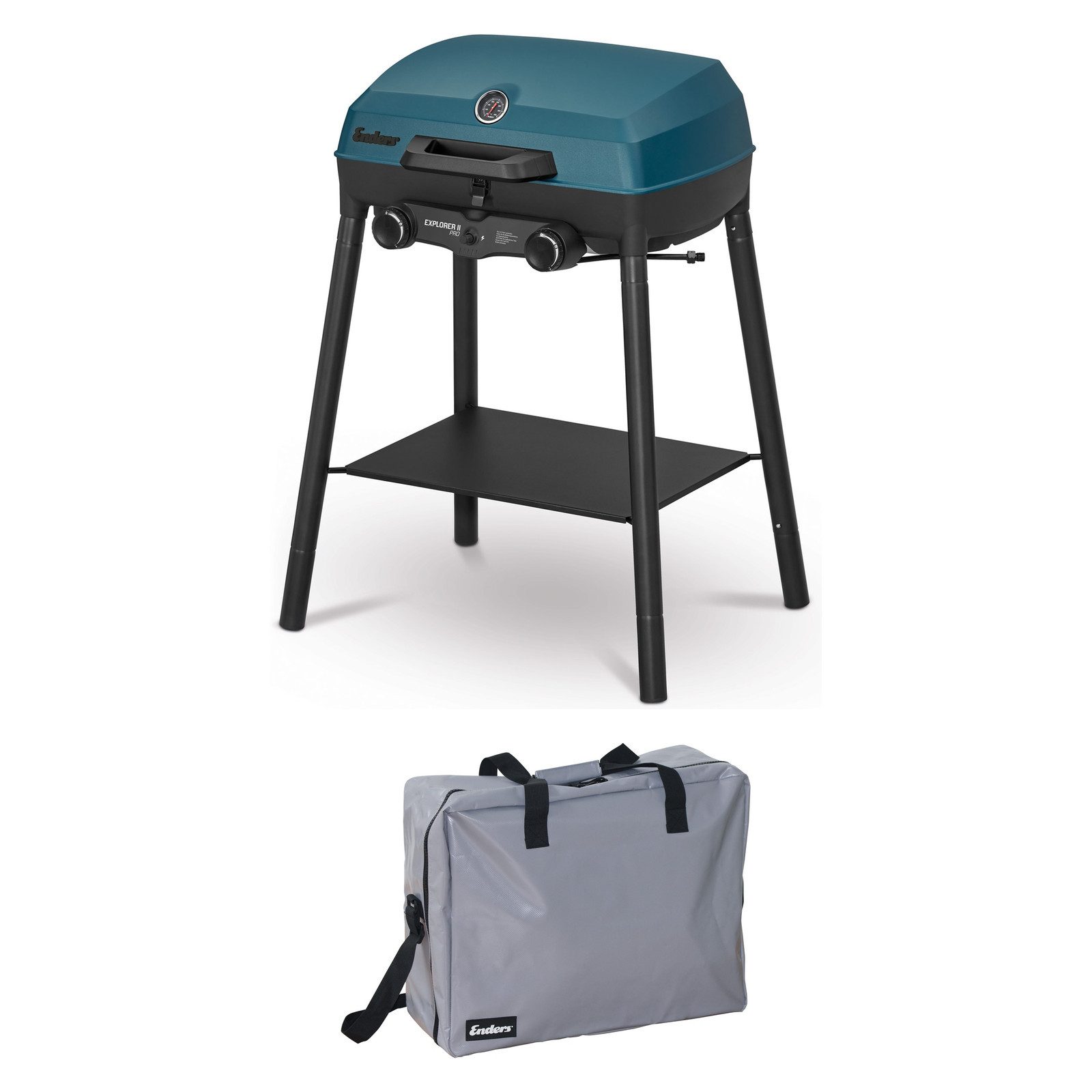 Enders® Gasgrill Explorer II Pro Camping Gasgrill 2 Brenner inkl. Transporttasche
