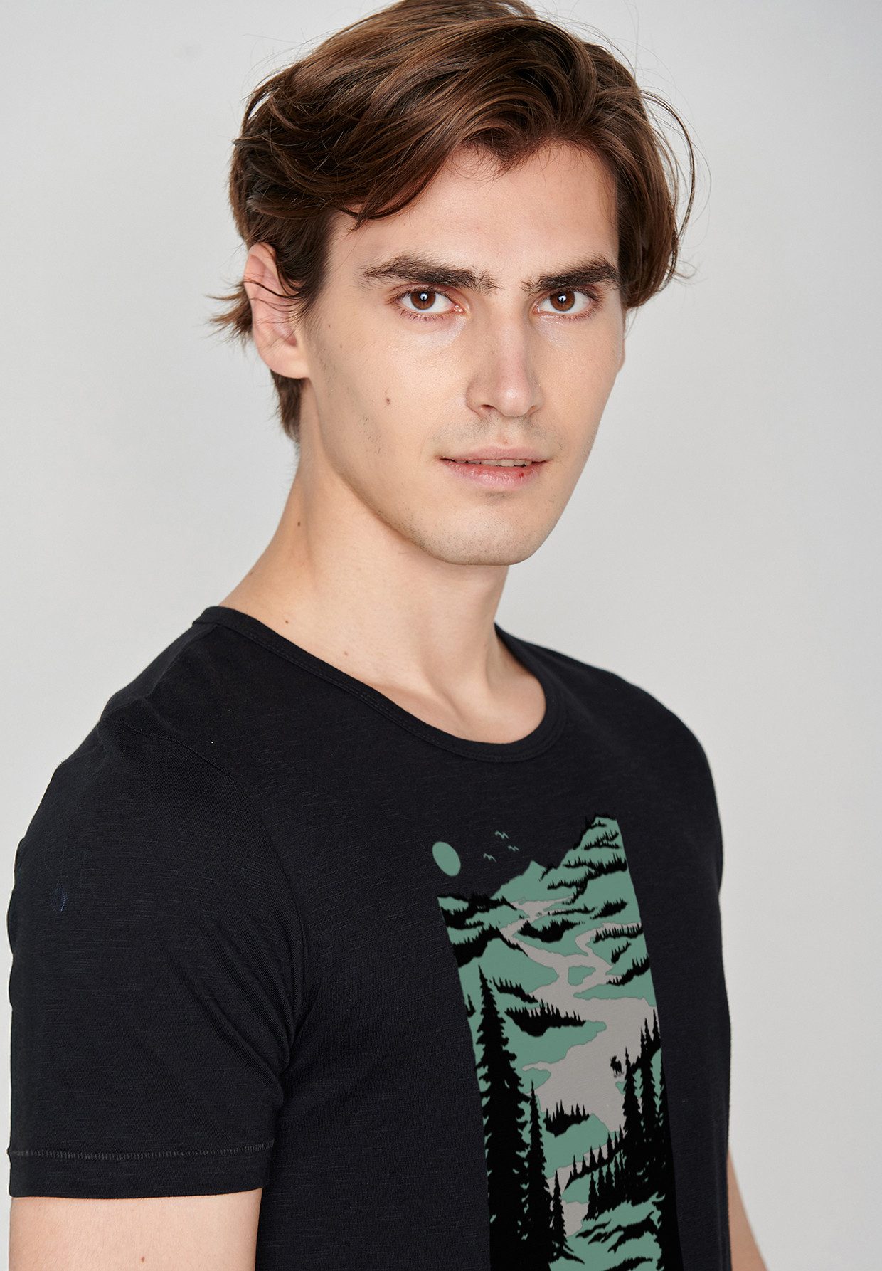 GreenBomb T-Shirt Spice Nature Lakeside Motiv Natur (1-tlg., 1) Rundhalsausschnitt, Bio-Baumwolle, GOTS Zertifiziert