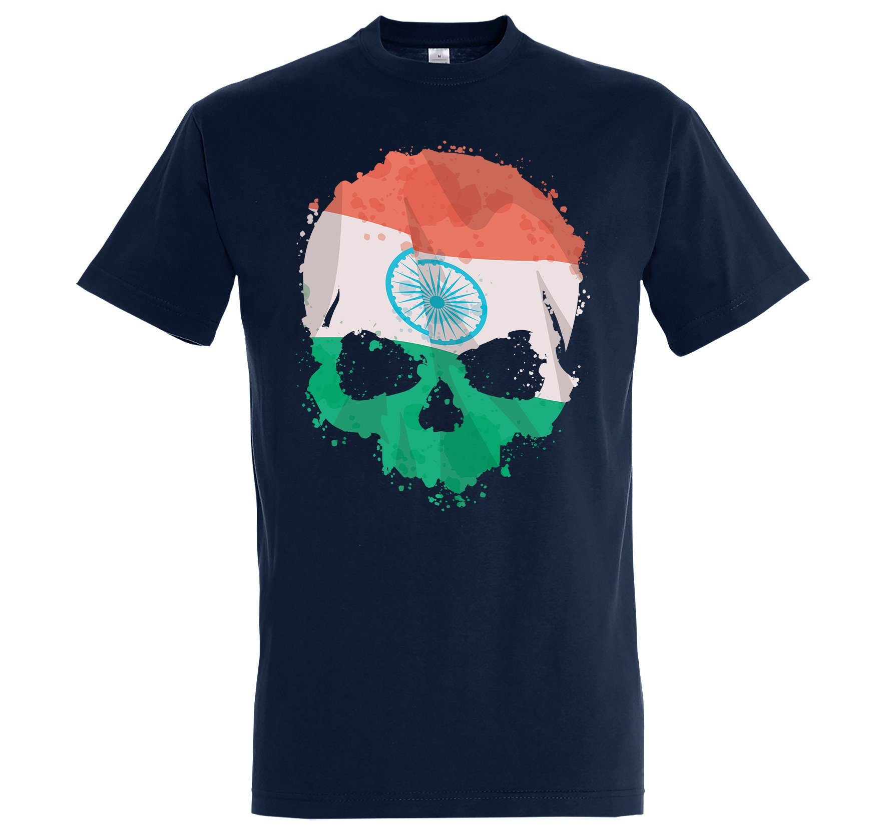 Youth Designz T-Shirt Indien Totenkopf Schädel Herren Shirt mit trendigem Frontprint Navyblau