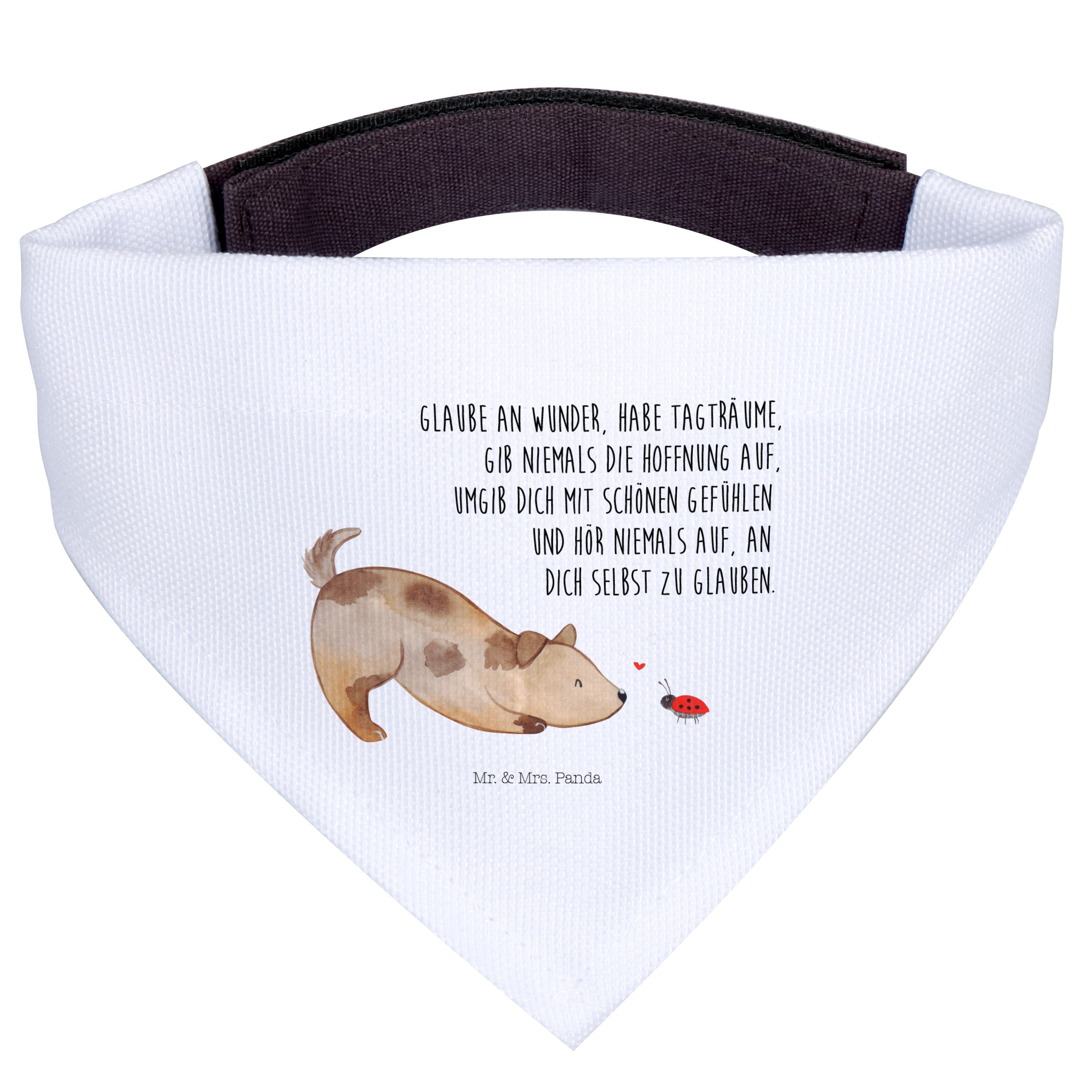 Hundefliege Hund Marienkäfer - Weiß - Geschenk, Sprüche, Hundespruch, Hunde, Hals