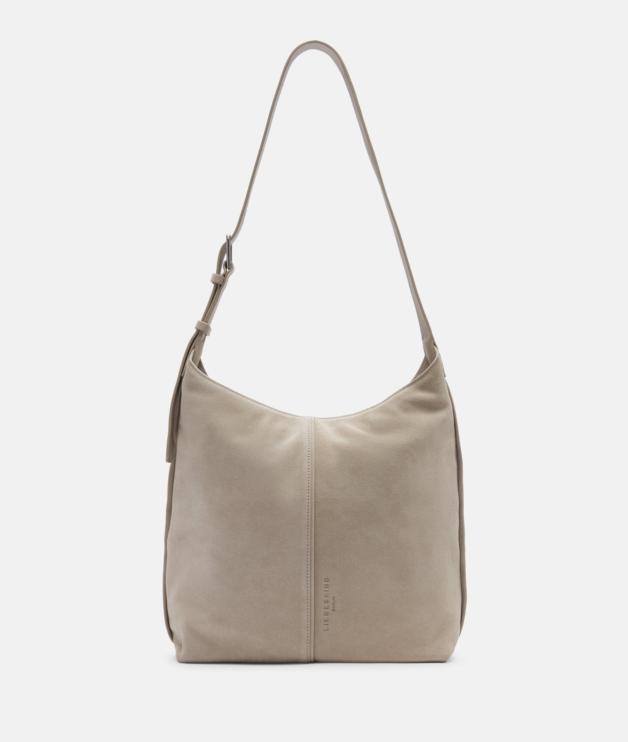 Liebeskind Berlin Schultertasche Hobo, Geräumige Tasche aus weichem Veloursleder