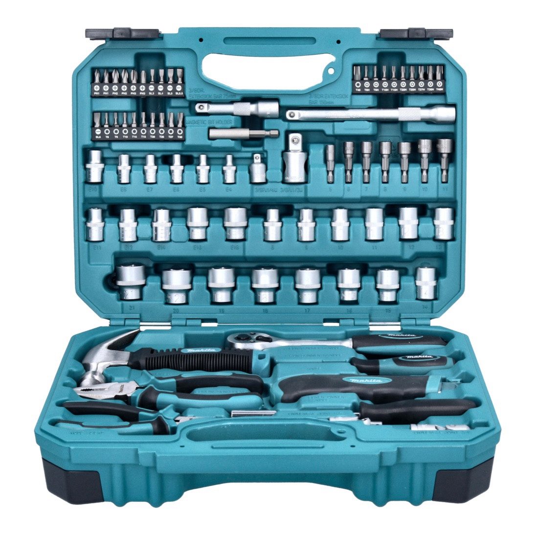 Makita Werkzeugset Handwerkzeug Set 76 tlg. Chrom Vanadium Stahl (E-10899) Bit / Zange