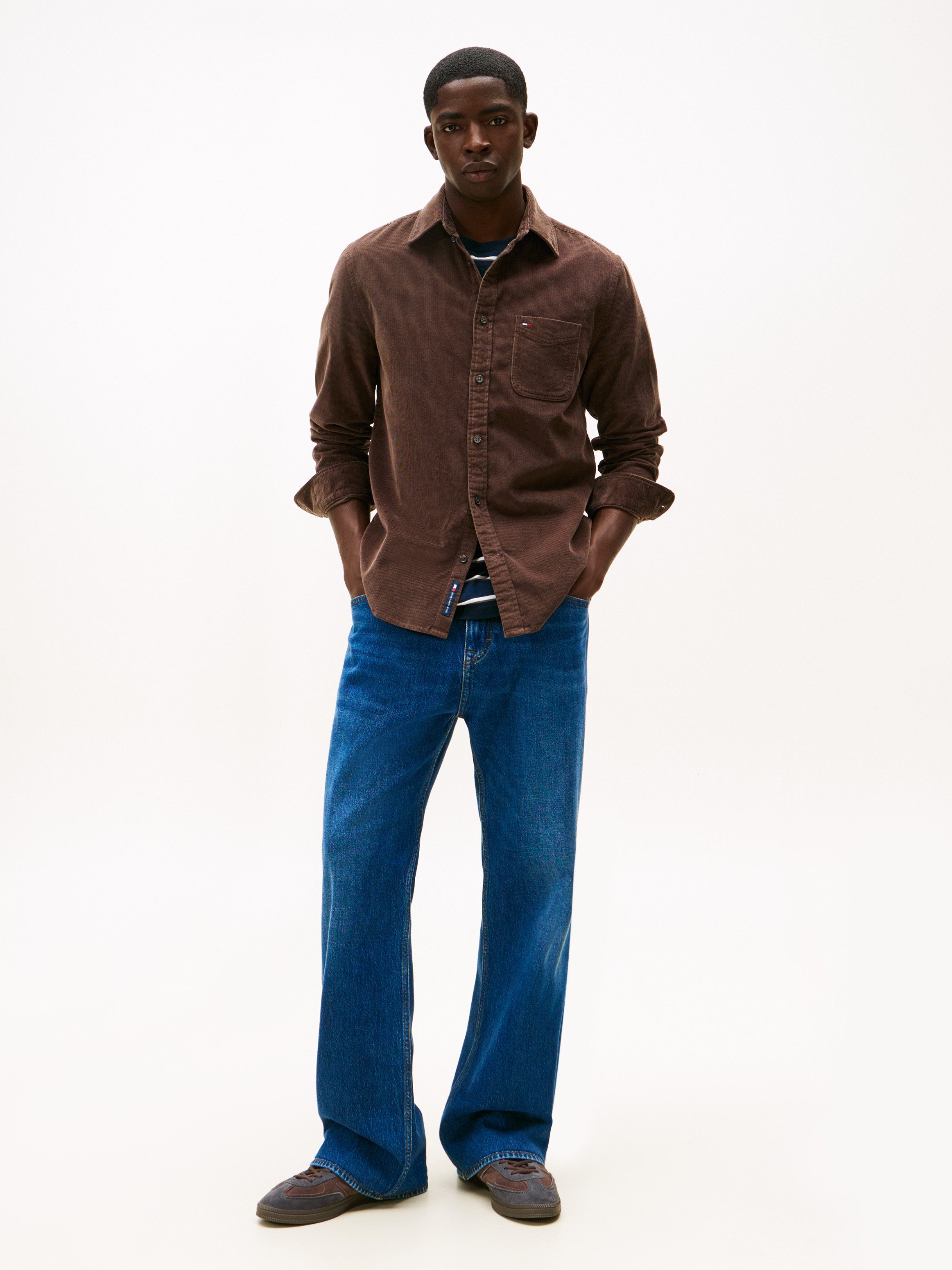 Tommy Jeans Langarmhemd TJM BABY CORD Kentkragen, regular fit