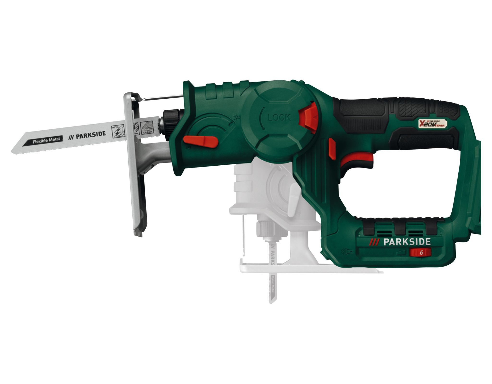 Parkside Pendelhubstichsäge Akku Stich-/Säbelsäge Säge 2in1 PSSSA 20 Li B2 ohne Akku & Ladegerät