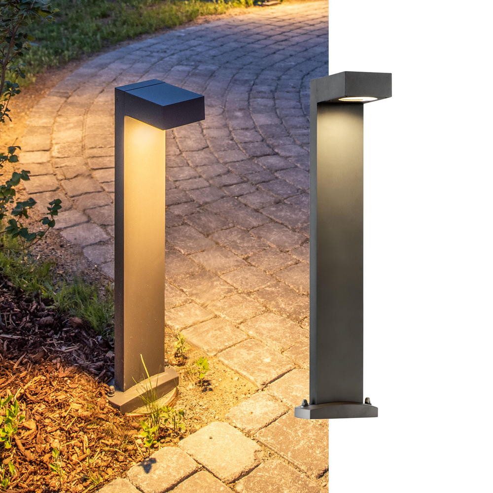 SLV Außen-Stehlampe Eckige Wegeleuchte Quadrasyl, GX53, IP44