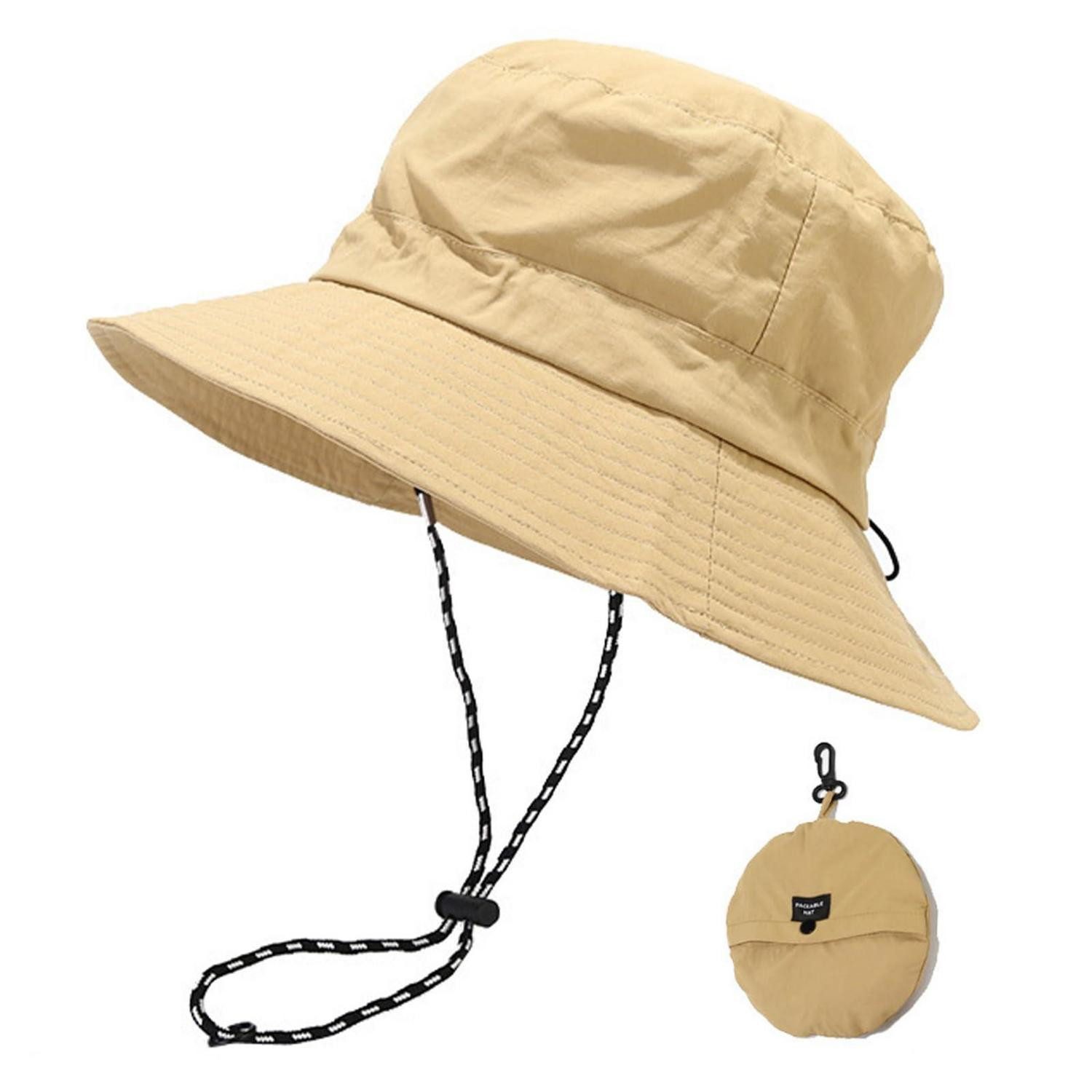 LuxusKollektion Sonnenhut Sonnenhut Damen Fischerhut Faltbar Regenfest Sonnenschutz Khaki