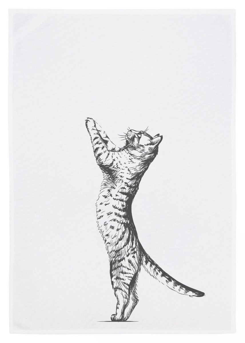 17,30 Hamburg Geschirrtuch Katze, Grau, (1-tlg), 50x70cm, Siebdruck günstig online kaufen