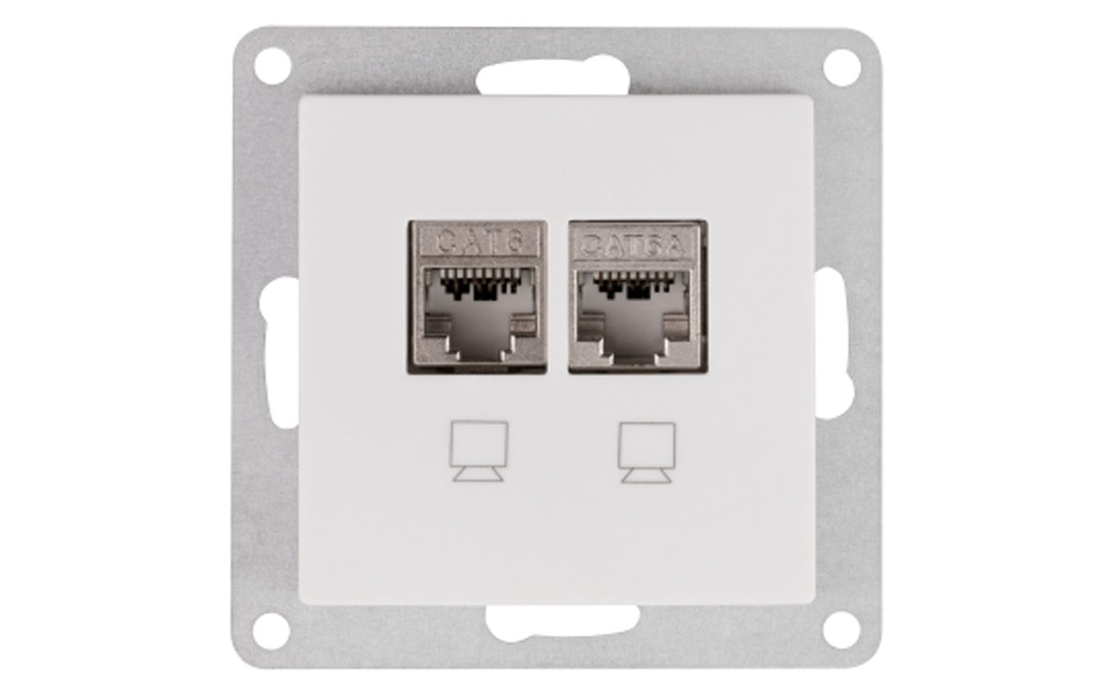 Lichtideen Schalter 7080 Einsatz Netzwerkdose 2 x RJ45 UP weiss (Diese Serie umfasst auch Dimmer, USB-Steckdosen, Dimmer, Kreuzschalter)