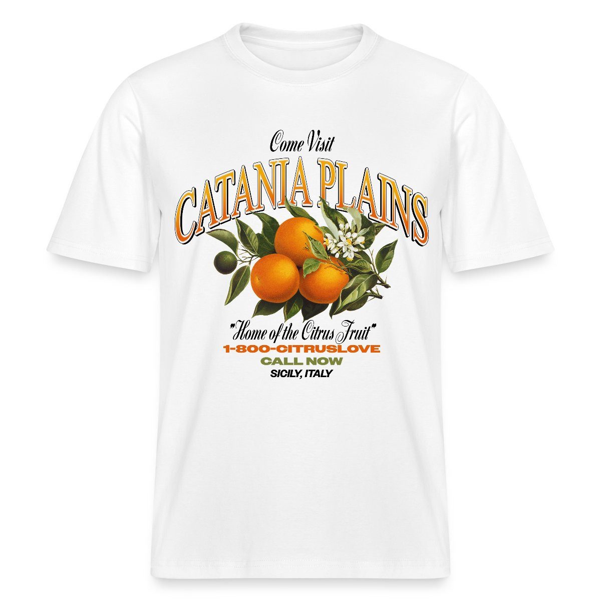 T-Shirt Italien Urlaub Catania Orangen Paradies Relaxed Fit Unisex T-Shirt