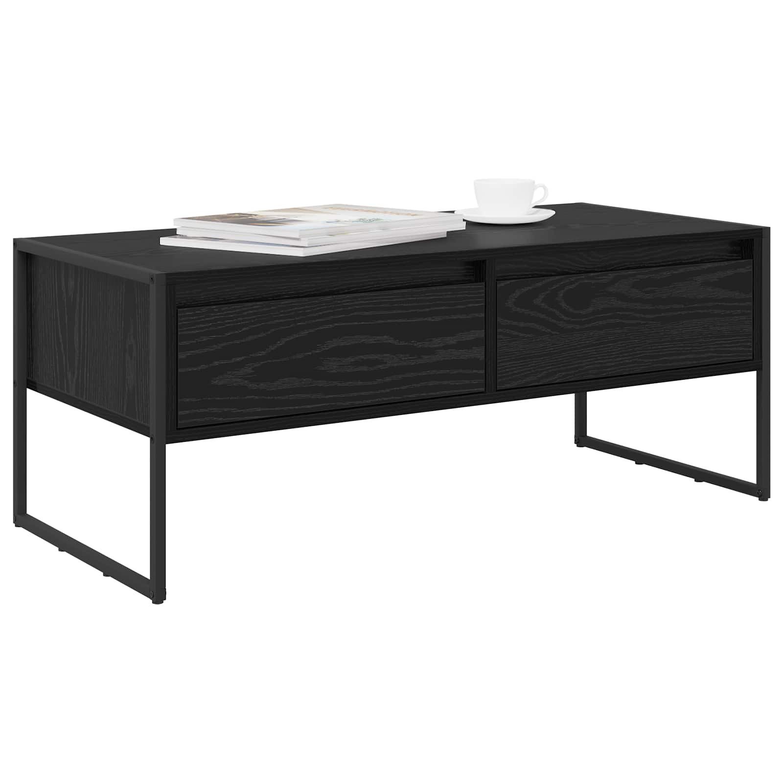 vidaXL Couchtisch Couchtisch Schwarz Eichen-Optik 100 x 46 x 40 cm Holzwerk günstig online kaufen