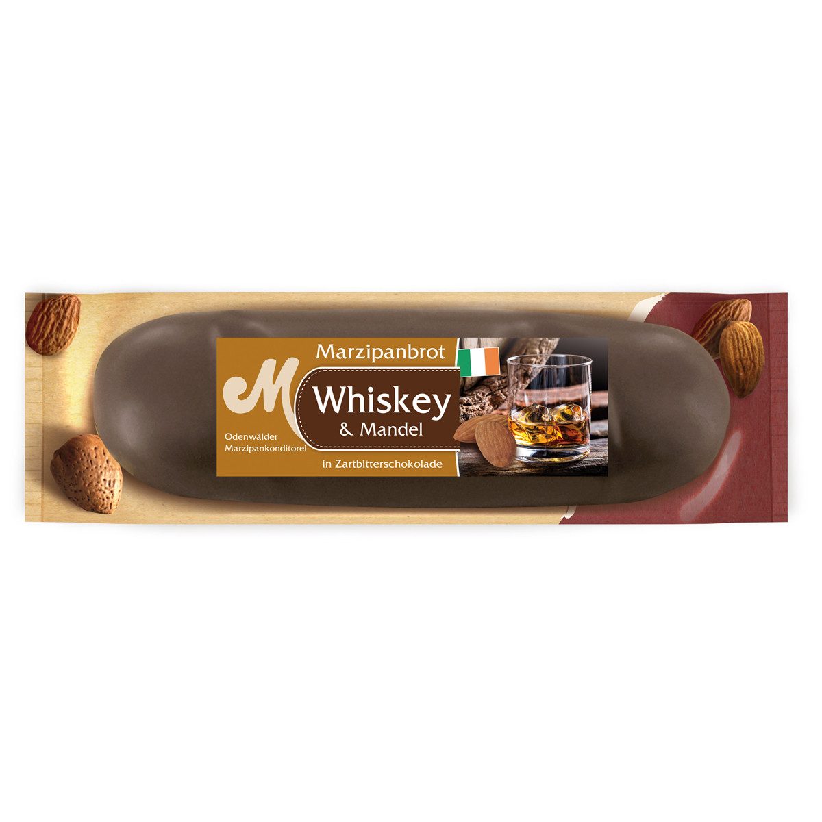 Odenwälder Marzipankonditorei Süßigkeit, Odenwälder Marzipan Brot Whiskey und Zartbitter Schokolade 100g