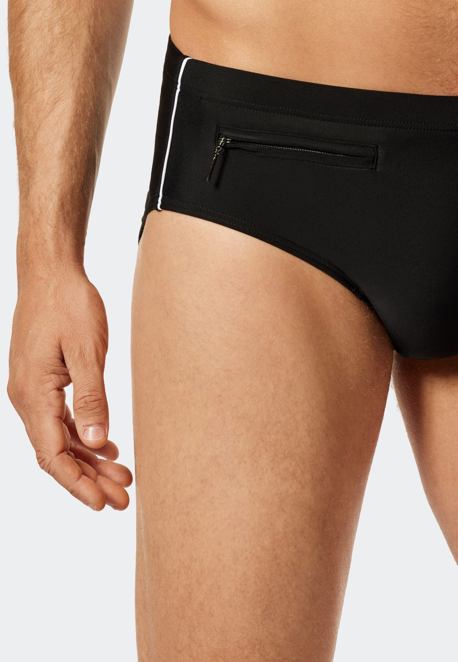 Schiesser Badeslip Nautical Casual mit extra flacher Reißverschlusstasche
