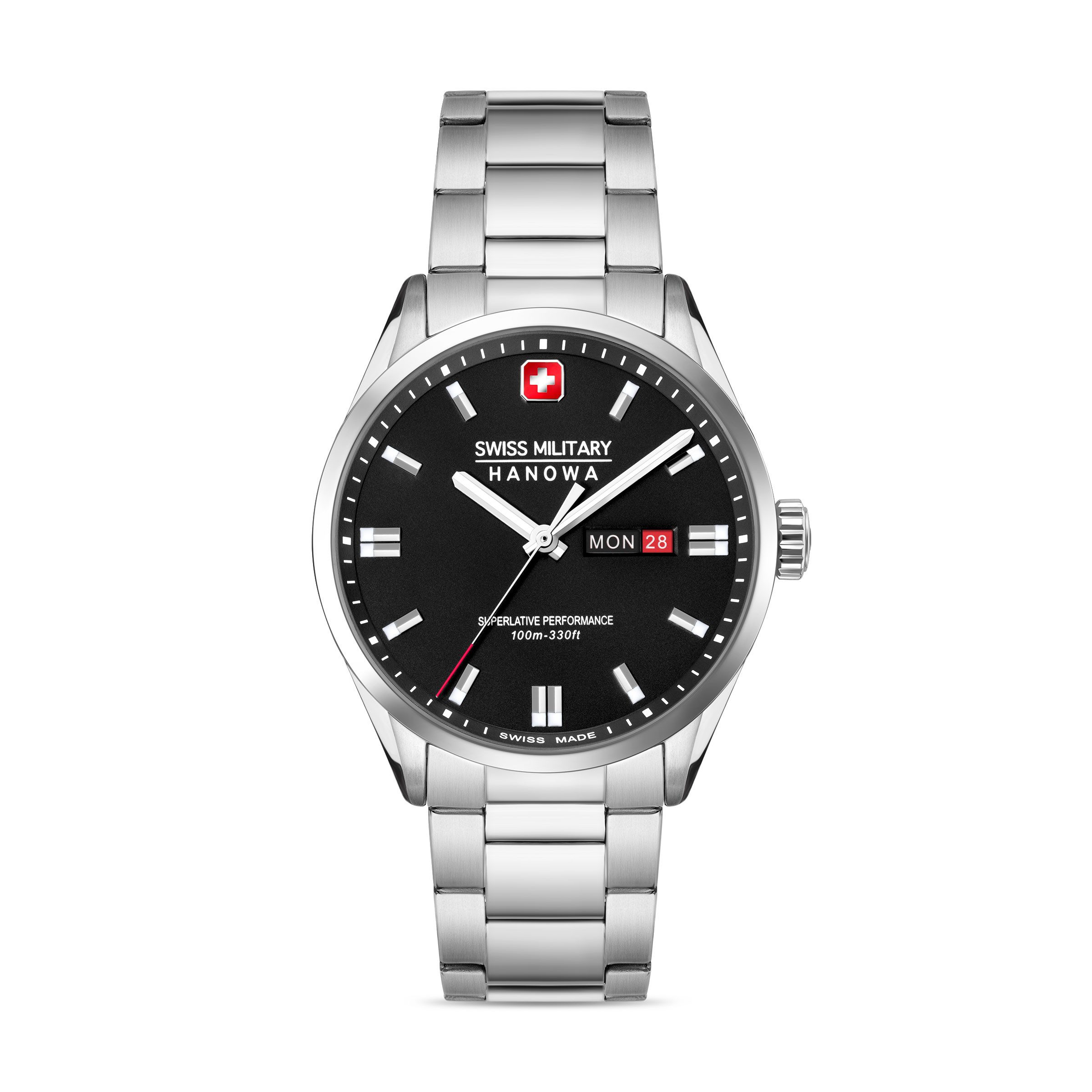Swiss Military Hanowa Quarzuhr Roadrunner Maxed SMWGH0001601, Armbanduhr, Herrenuhr, Swiss Made, Edelstahlarmband, analog
