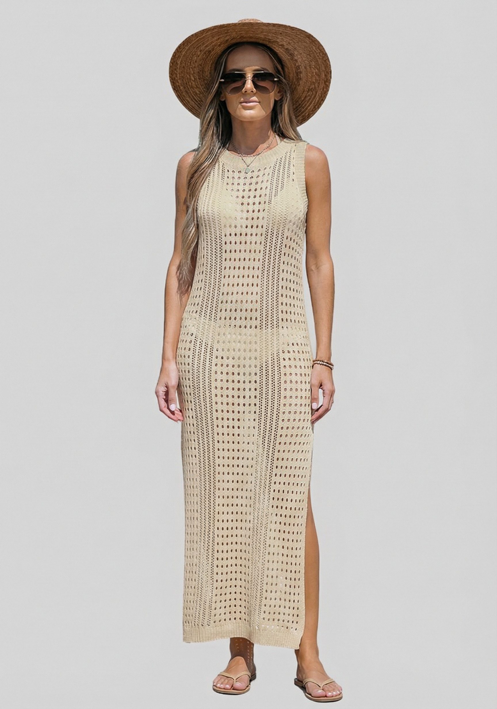 Cupshe Strandkleid Ärmelloses Maxikleid mit Cutouts günstig online kaufen