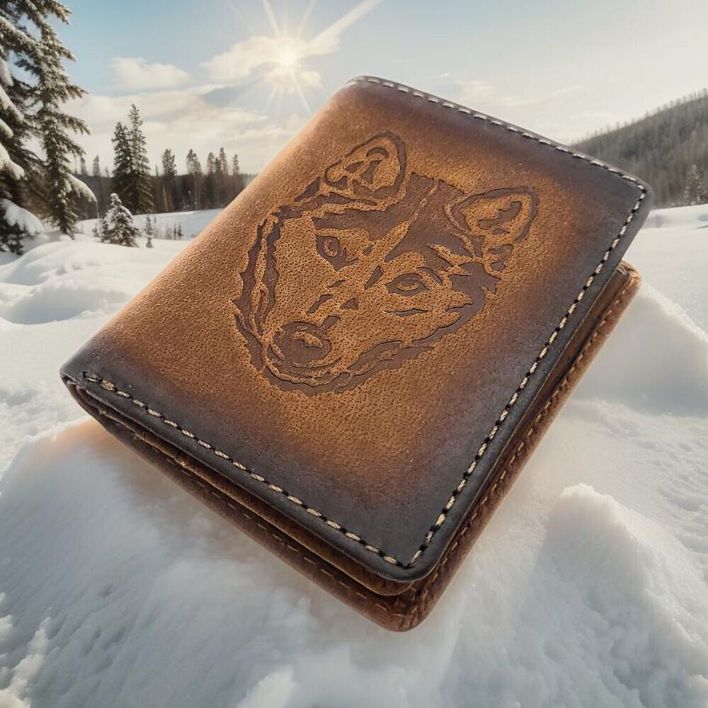 Mini Geldbörse kleines echt Leder Portemonnaie mit RFID Schutz "HUSKY"