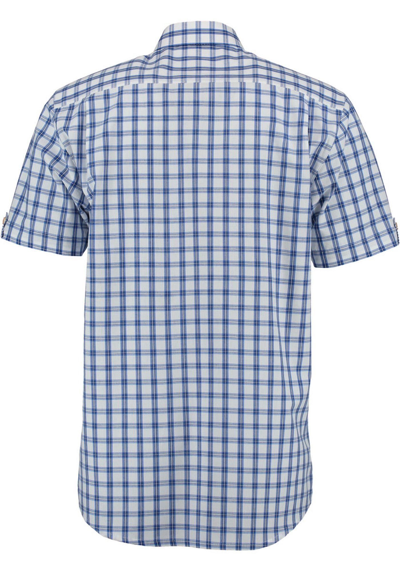 OS-Trachten aufgesetzter Kurzarmhemd mit Trachtenhemd Brusttasche kornblau Itunon Herren
