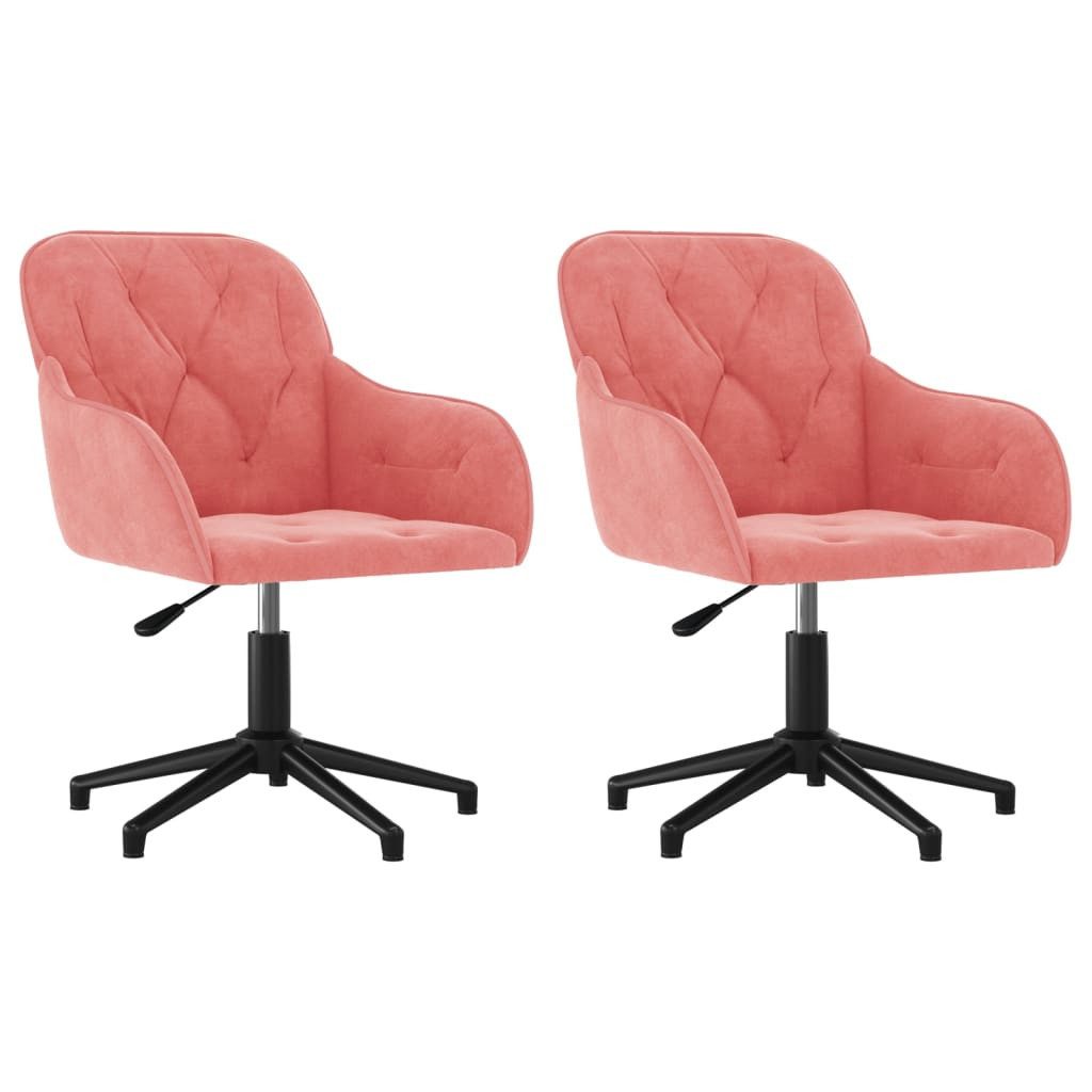 Esszimmerstuhl Esszimmerstühle 2 Stk. Drehbar Rosa Samt