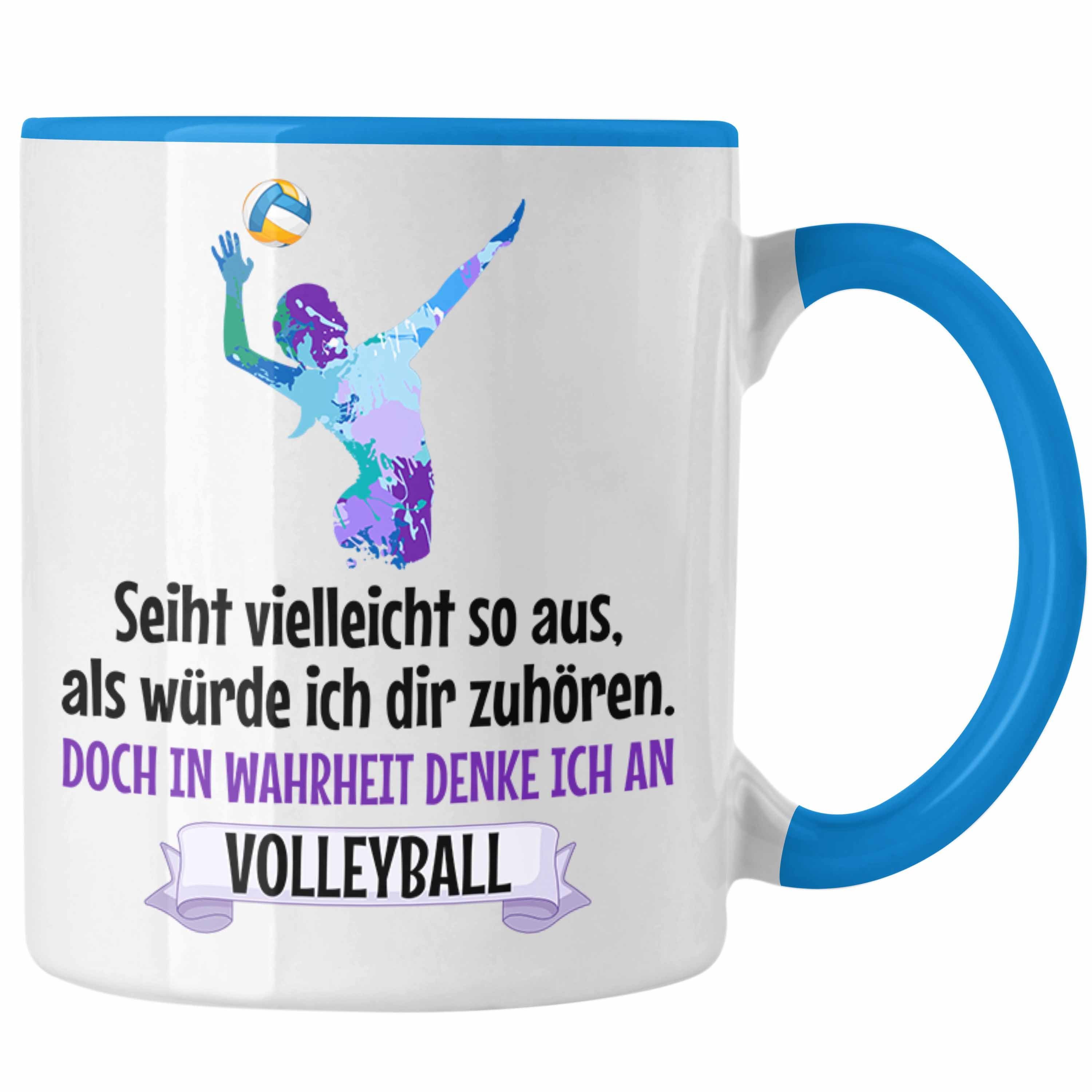 Herren Trendation Spielerin - Geschenk Tasse Tasse Zubehör Trendation Coach Kaffee Volleyball-Spieler Volleyball Mädchen Blau