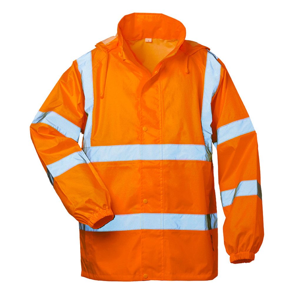 Safestyle Arbeitsjacke Warnschutz-Regenjacke "HAUKE" mit Kapuze orange