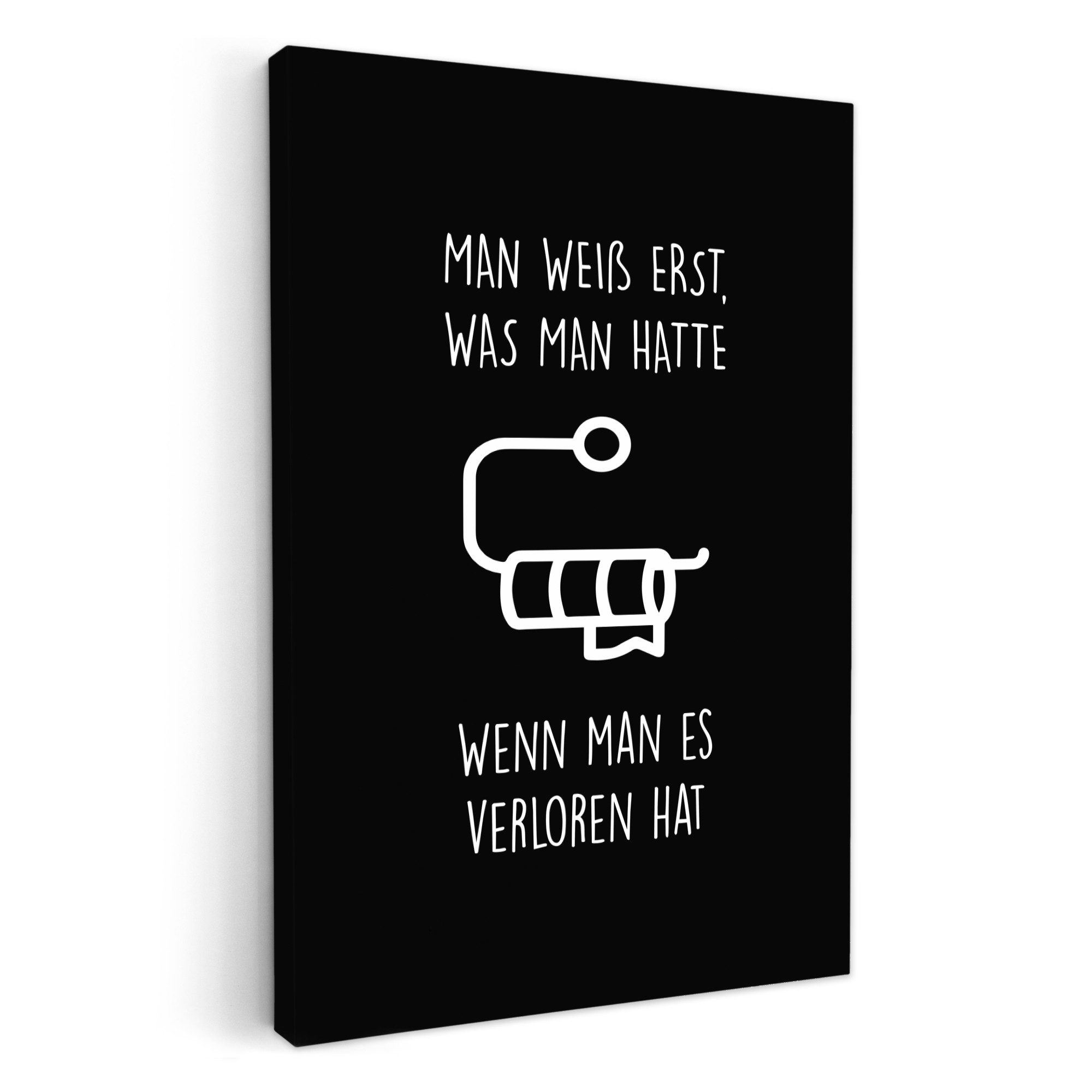 OneMillionCanvasses® Leinwandbild Zitat - WC-Papier - günstig online kaufen