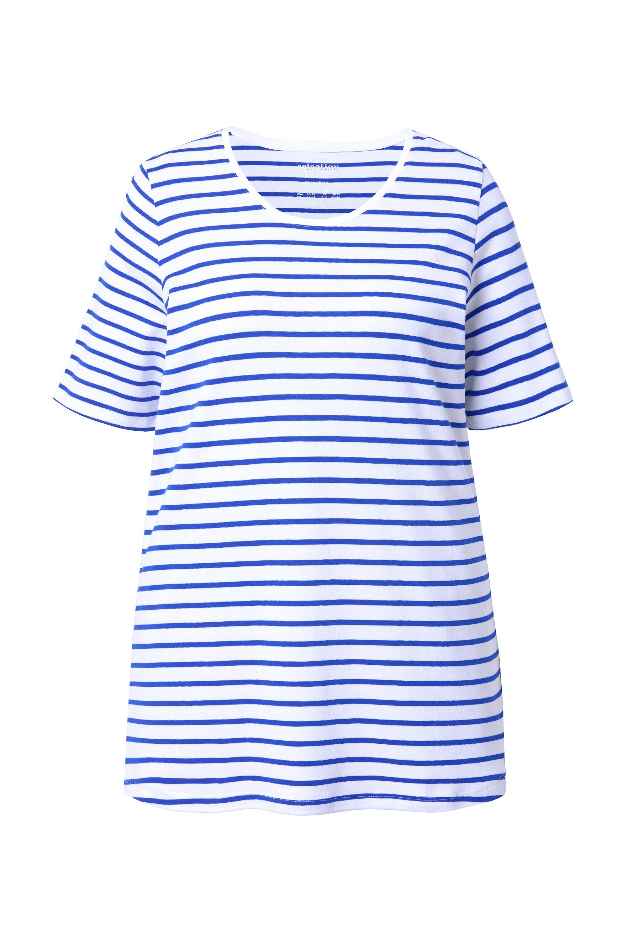 Ulla Popken T-Shirt Ringelshirt A-Linie Rundhals günstig online kaufen
