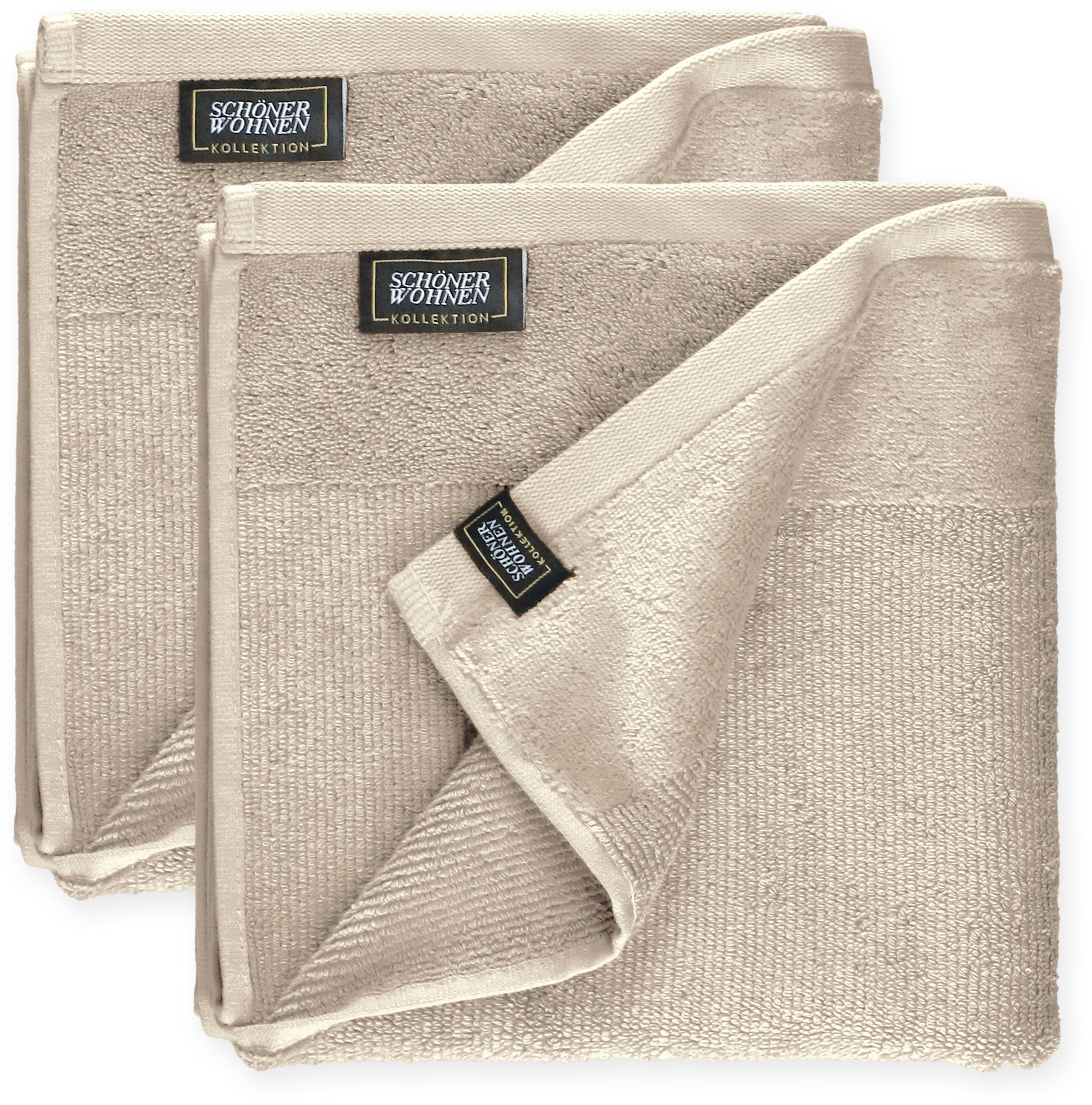 SCHÖNER WOHNEN-Kollektion Handtücher Sense, Frottee (2-St) beige