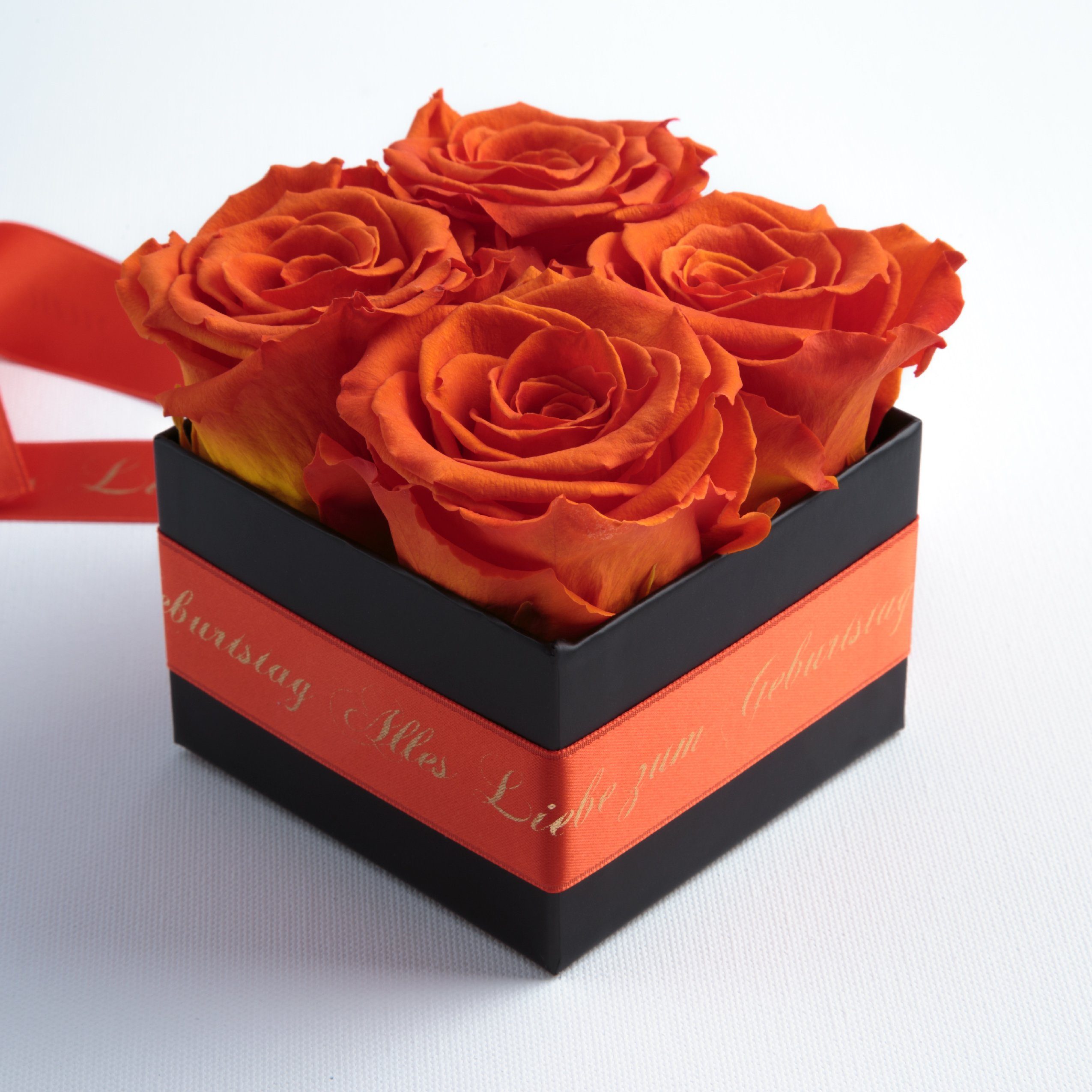 Geschenk Geburtstag Alles Orange Liebe zum konservierte für echte Heidelberg Rosen St), (1 Frauen SCHULZ ROSEMARIE Echte Rosen Rosenbox Dekoobjekt