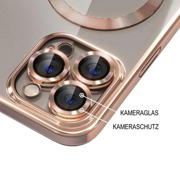 Numerva Handyhülle Magsafe Handy Hülle für Apple iPhone 14 Plus, Schutzhülle TPU Case Cover Bumper Magsafe Magnet und Kameraschutzglas