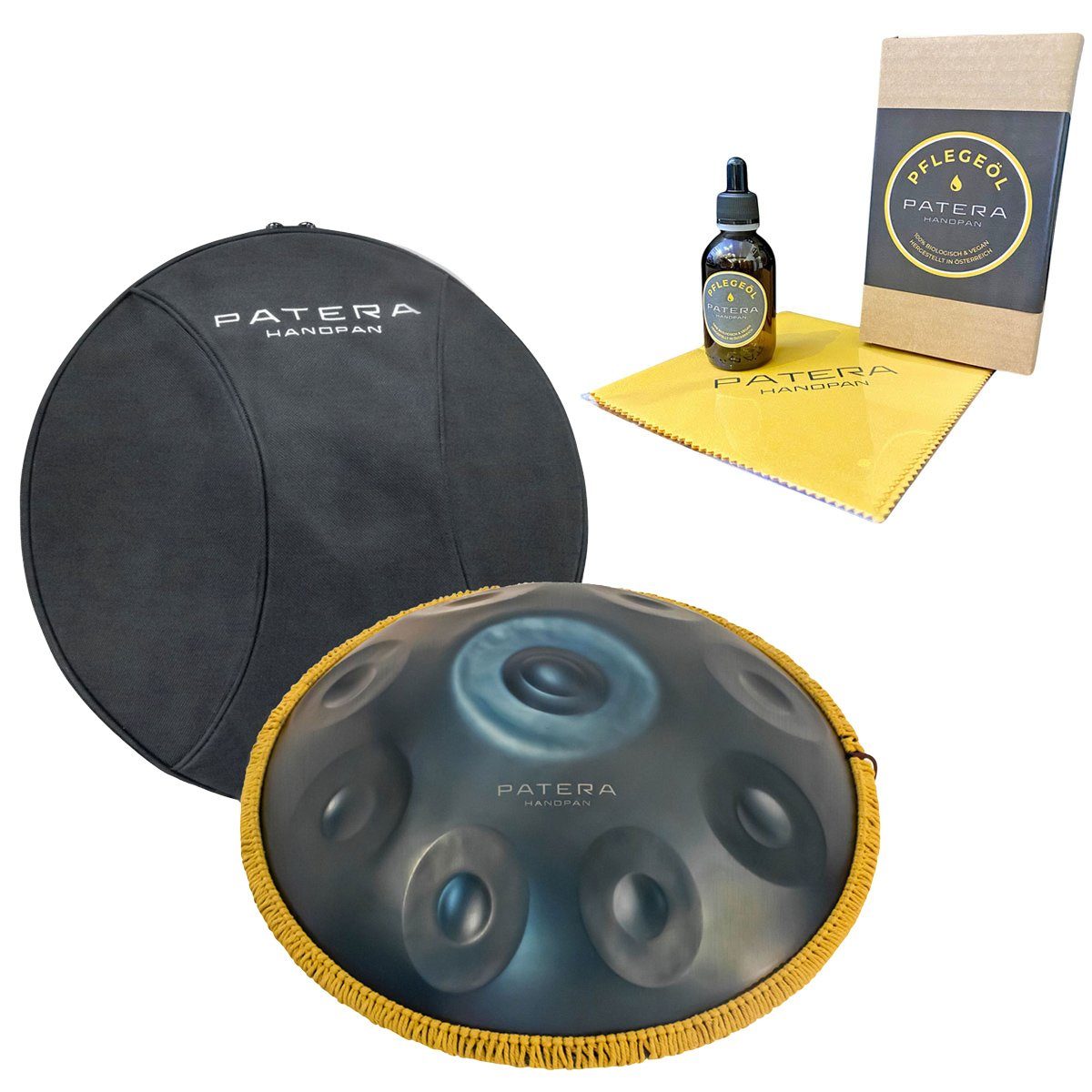 Handpan Patera Handpan HPDM-2 D-Minor mit Pflege-Öl