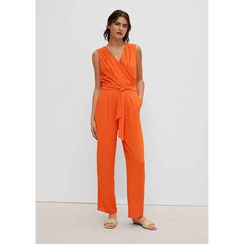 Comma Overall Jumpsuit mit Crêpestruktur Raffung