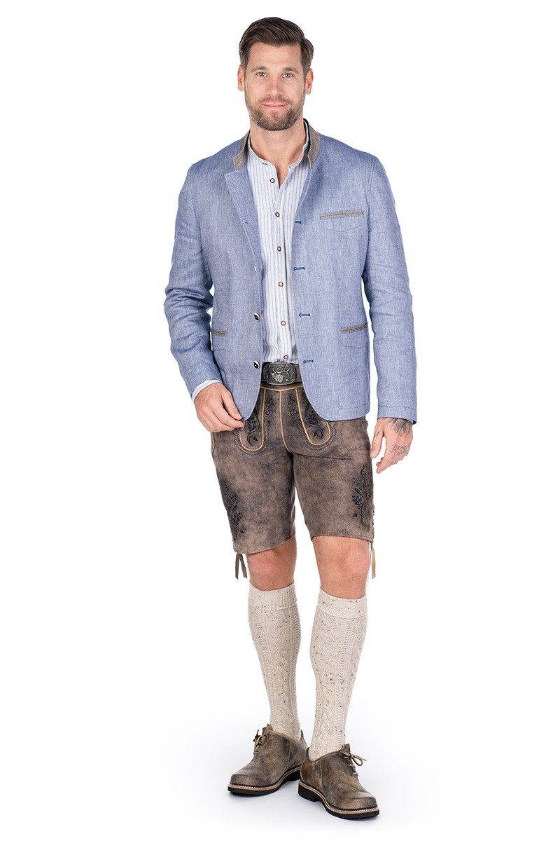 Hatico Trachtenhemd Trachtenhemd - OLIVIERO - weiß/beige/blau