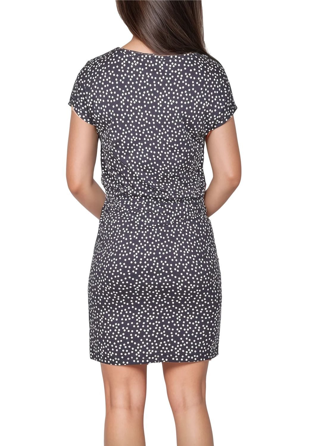 DENIMFY Sommerkleid Damen Kleid DFBella A-Linie Kurzarm Sommerkleid mit Rundhals-Ausschnitt