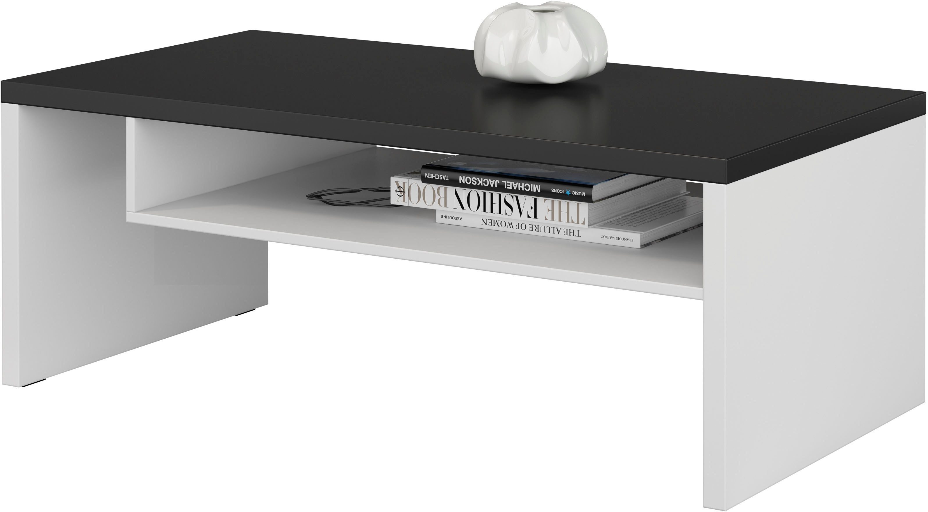 OTTO home Couchtisch Cross, Breite 120 cm, moderner Sofatisch für Wohnzimmer, Tisch mit offenem Fachboden