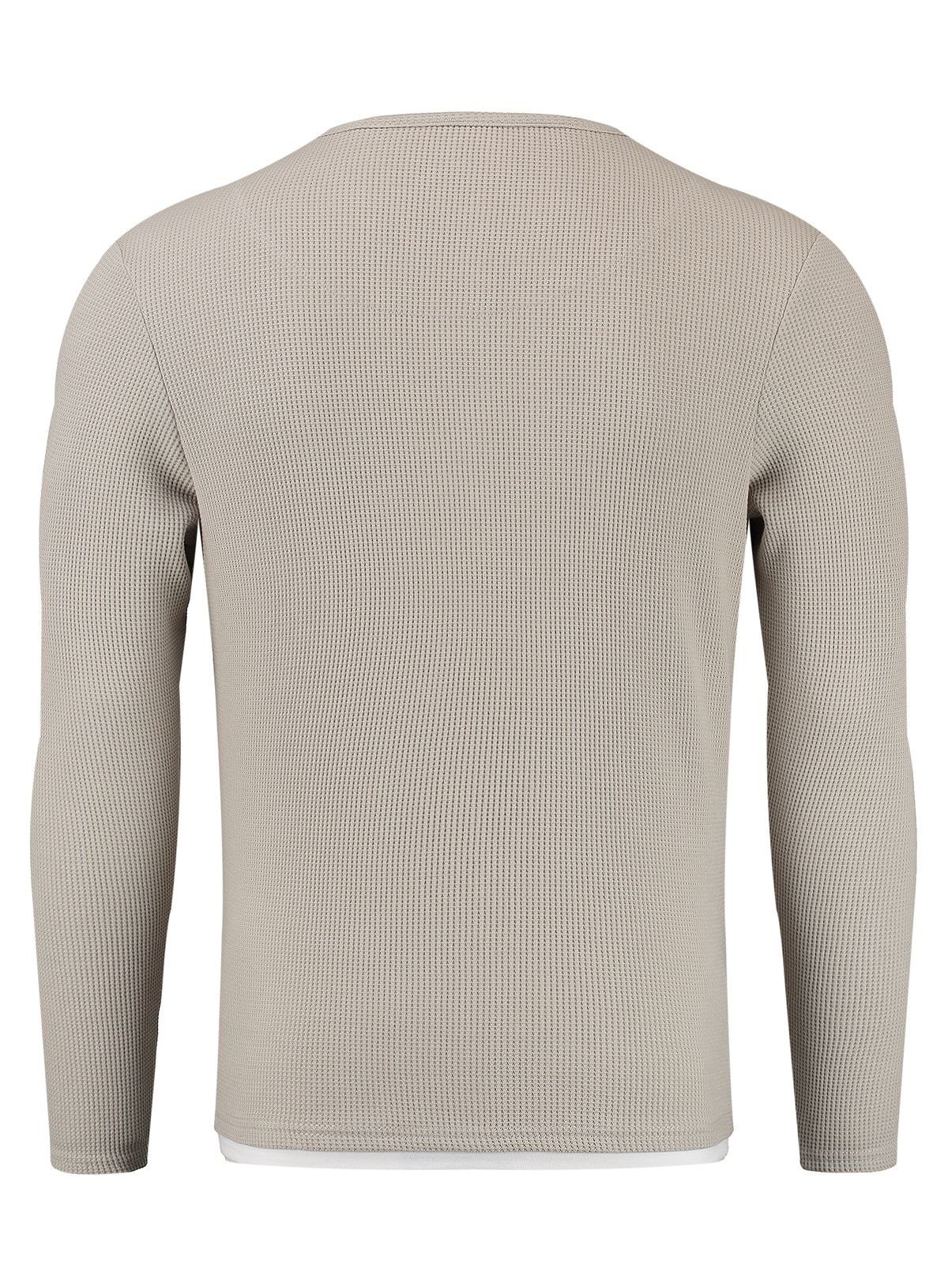 Key Largo Strickpullover Sandro für Herren double Layer Look einfarbig körperbetont MSW00161