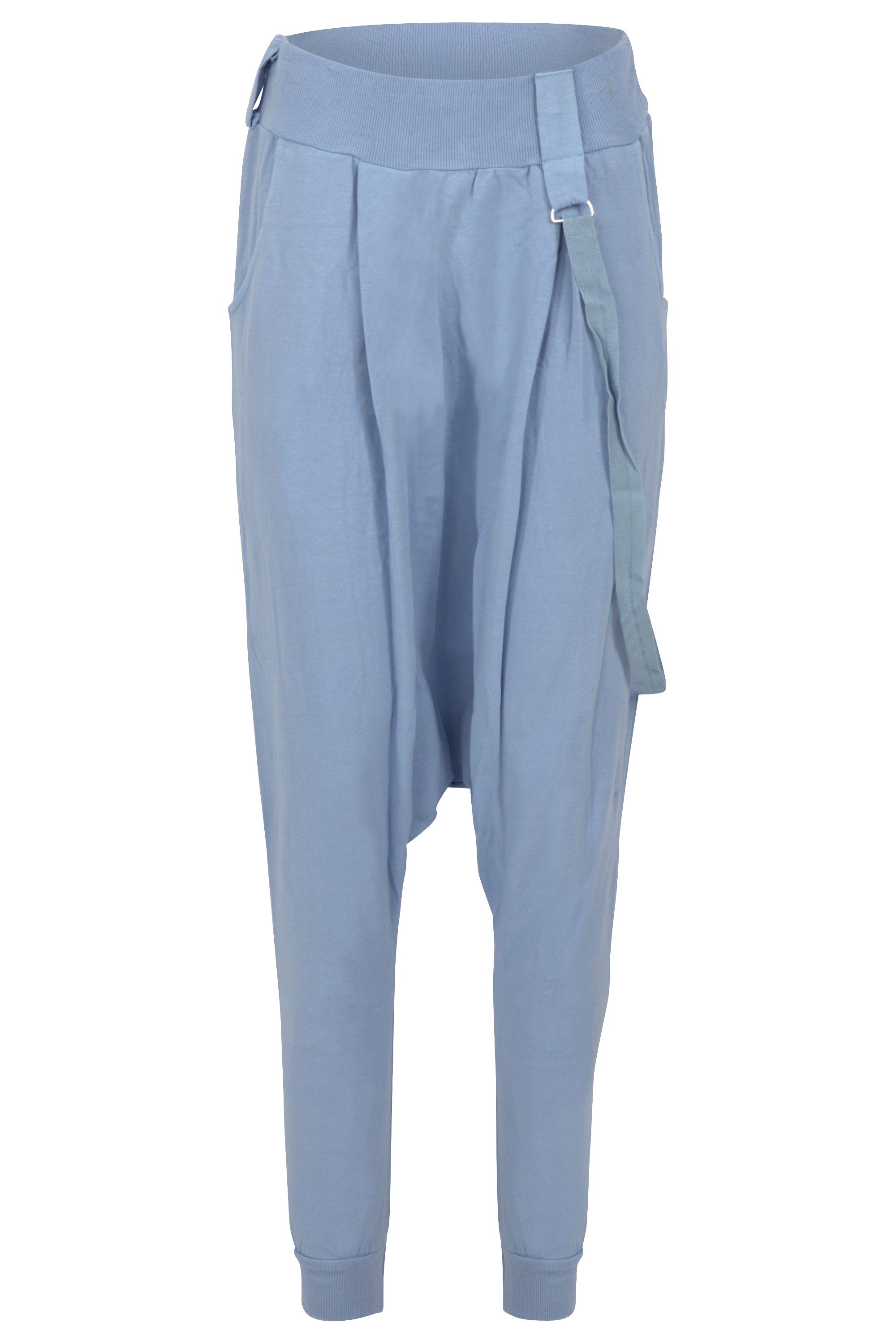 malito more than fashion Haremshose malito Damen Haremshose mit tiefem Schritt, Jogginghose in Unifarben Haremshose mit elastischem Bund, Einheitsgröße