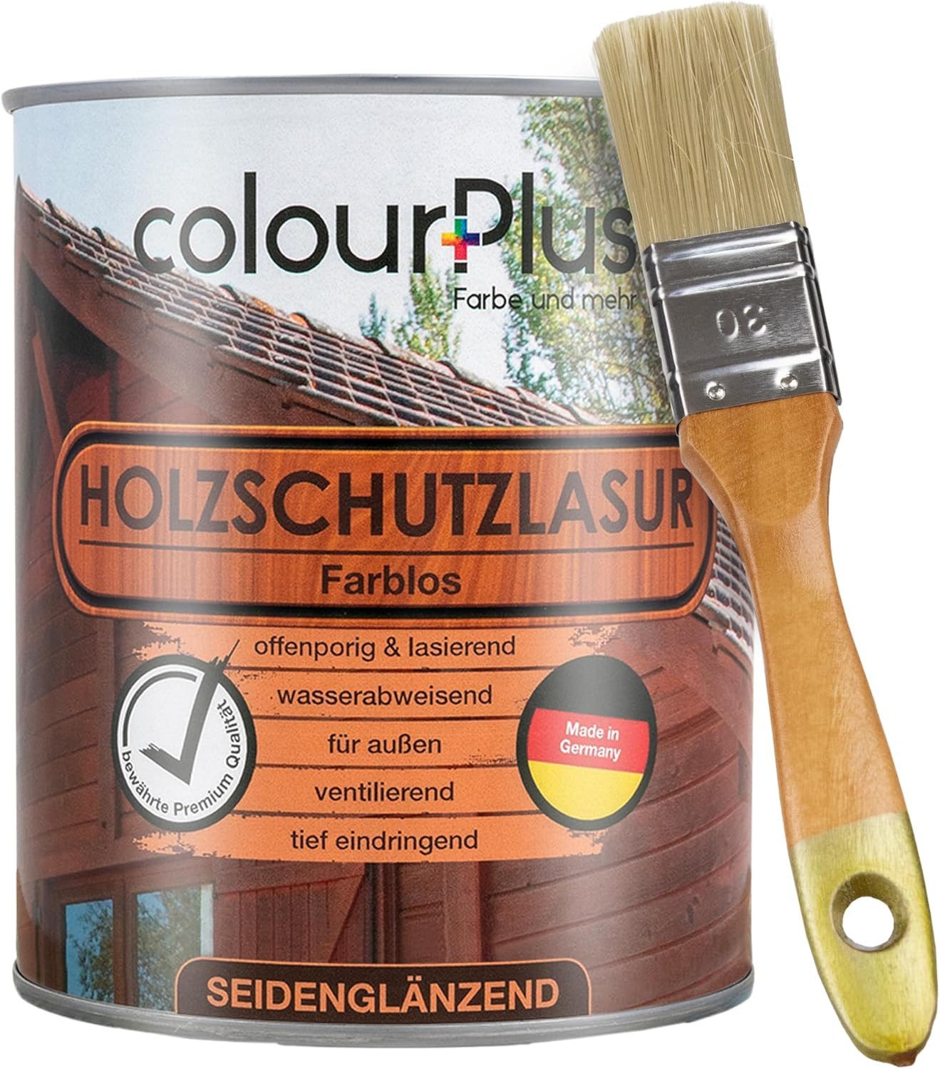 ColourPlus Holzschutzlasur Holzschutzlasur, Holzschutzlasur außen, offenporig, UV- & Witterungsschutz, lasierend