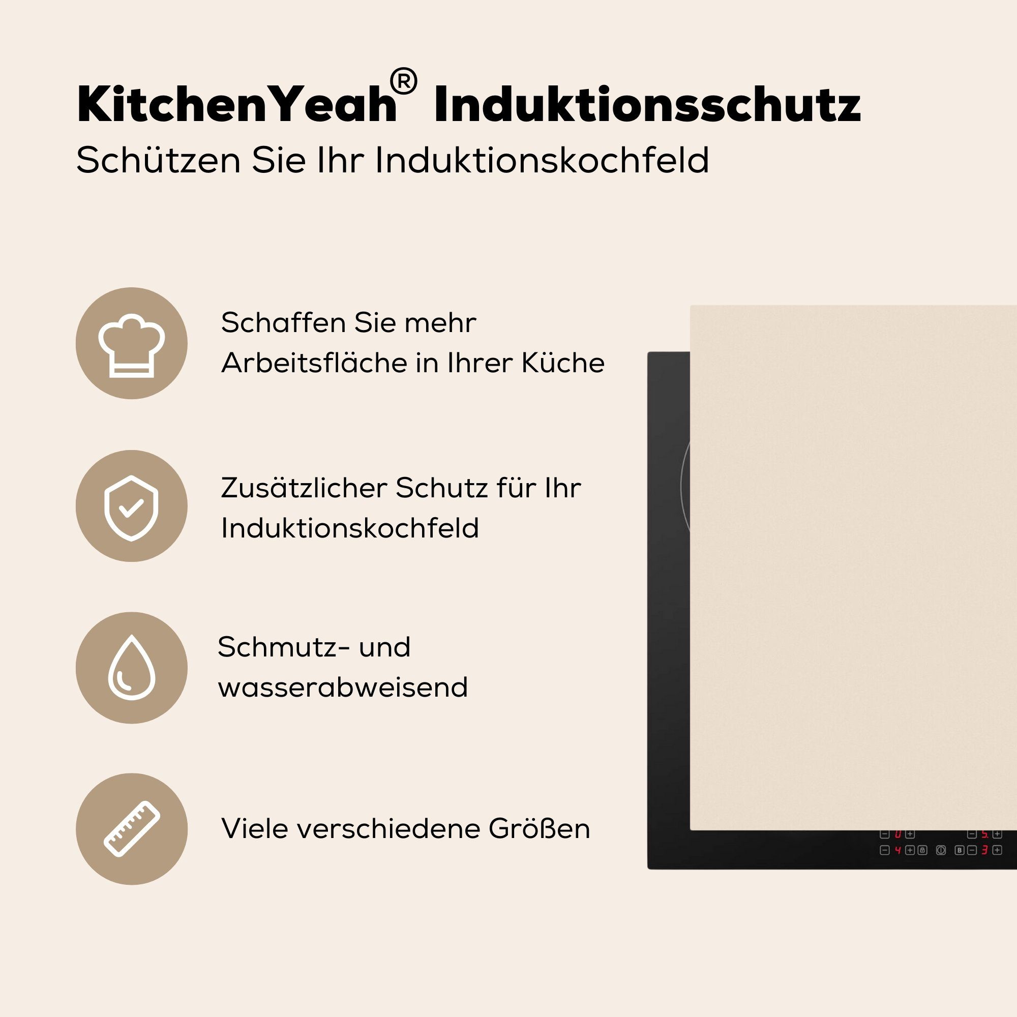 Induktionskochfeld Vinyl, cm, 81x52 für die küche, Pastell Schutz MuchoWow Junge, tlg), Herdblende-/Abdeckplatte (1 - - Vintage Ceranfeldabdeckung