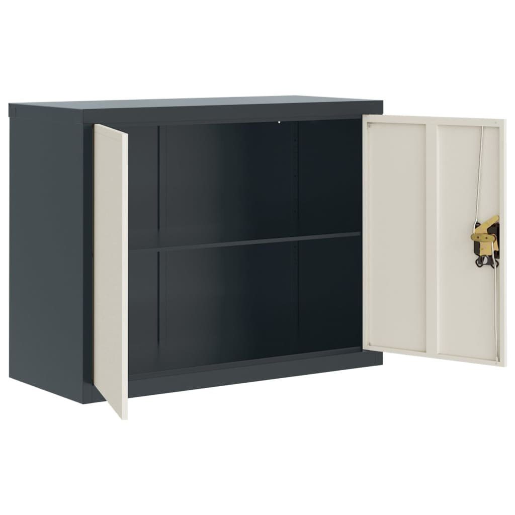 und 90x40x70 Weiß Aktenschrank cm Anthrazit Aktenschrank (1-St) Stahl vidaXL